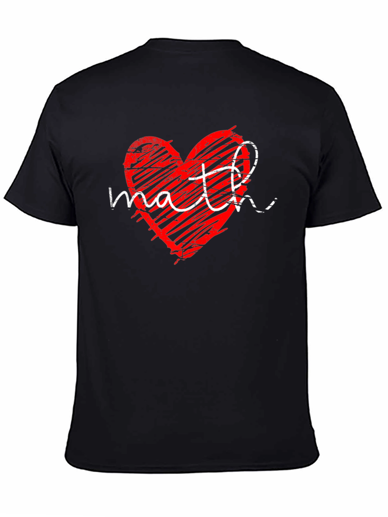 Black Math Heart Graphic T-Shirt - Perfect for Math Lovers view 4