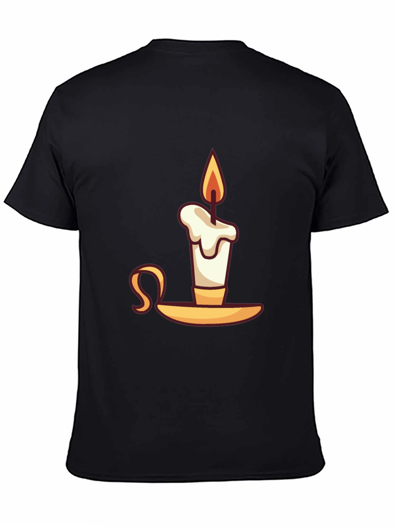 Black Novelty Candle Graphic T-Shirt view 4