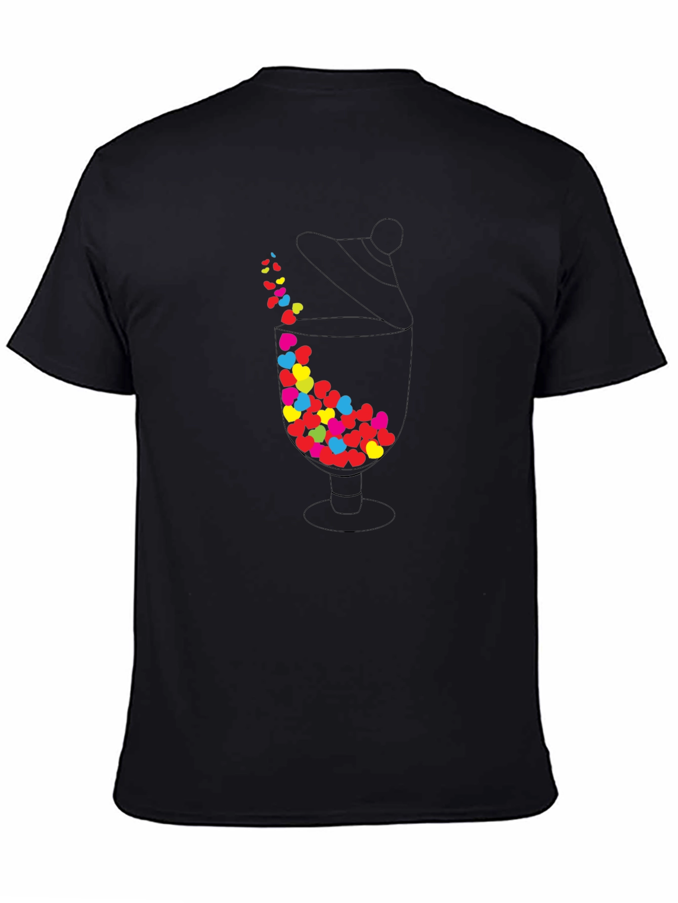 Black Heart Candy Jar Graphic Tee - Black view 4