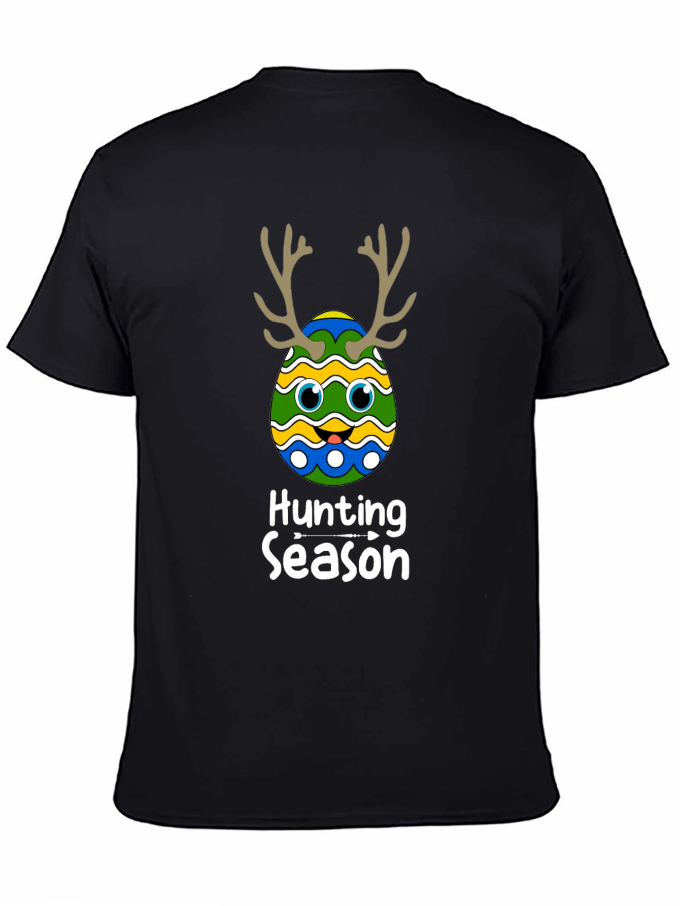 Camiseta Negra Divertida de Pascua para Caza