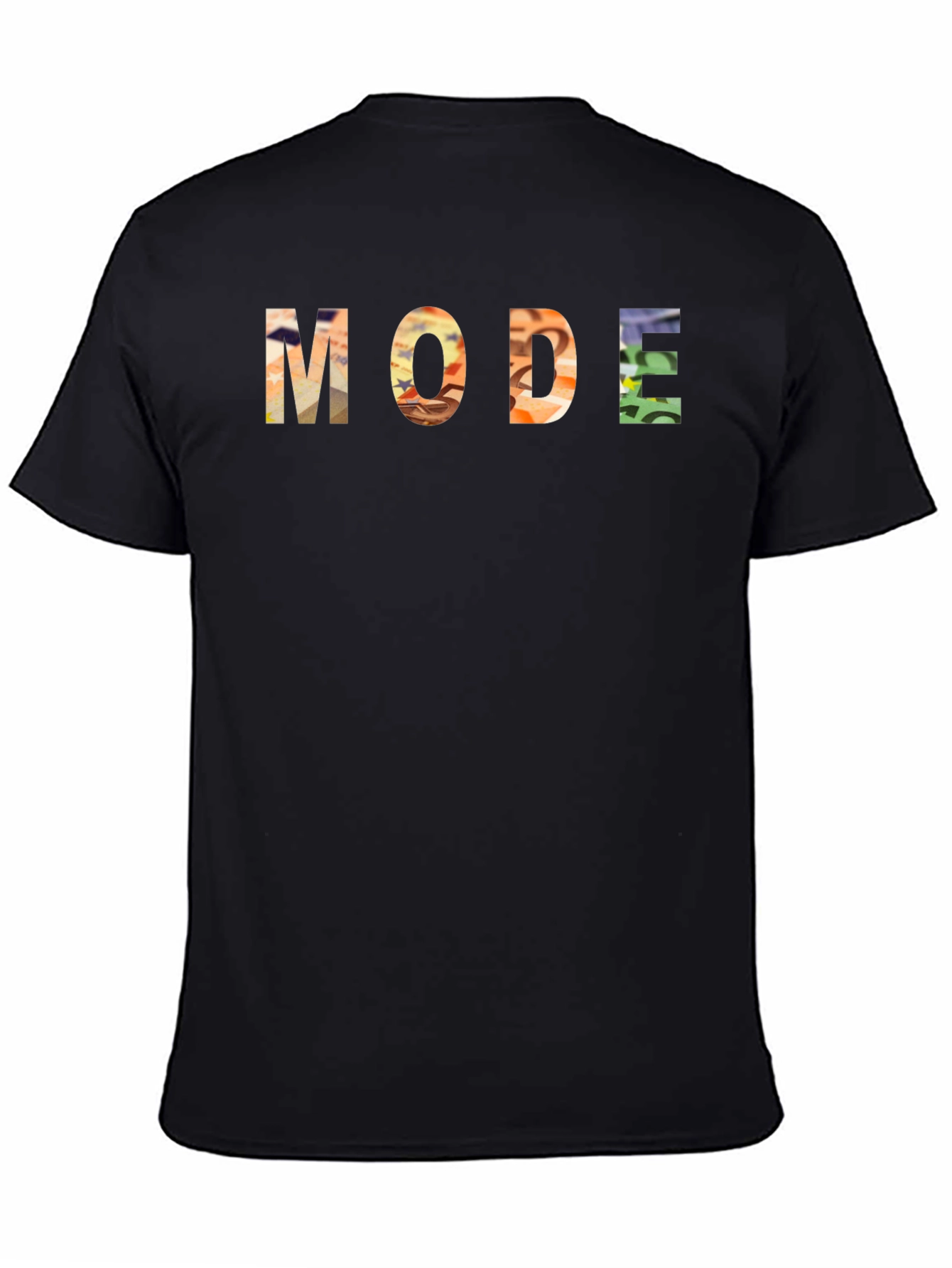 Black MODE Graphic Print Crew Neck T-Shirt view 4