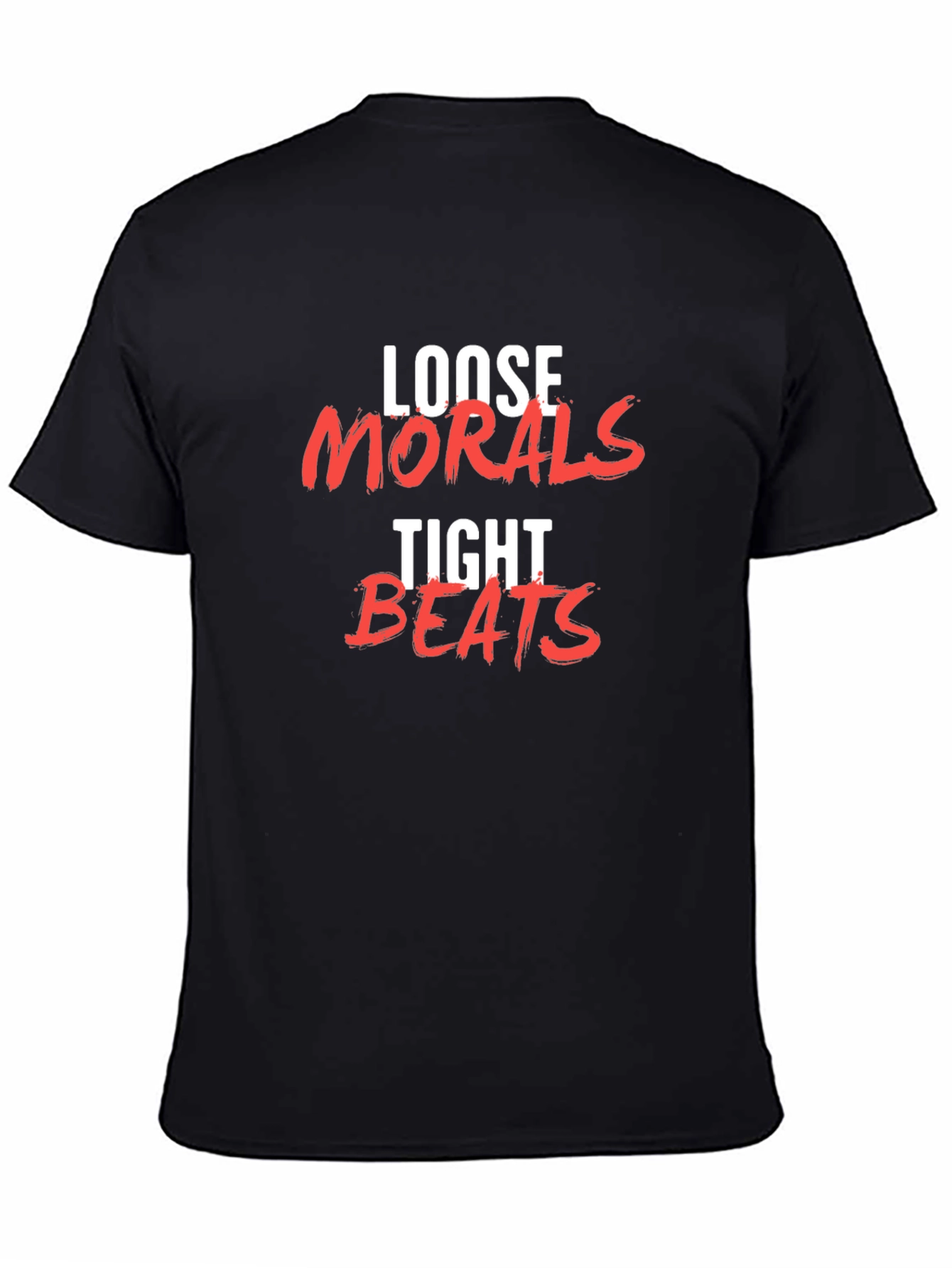 Black Loose Morals Tight Beats Graphic Tee view 4