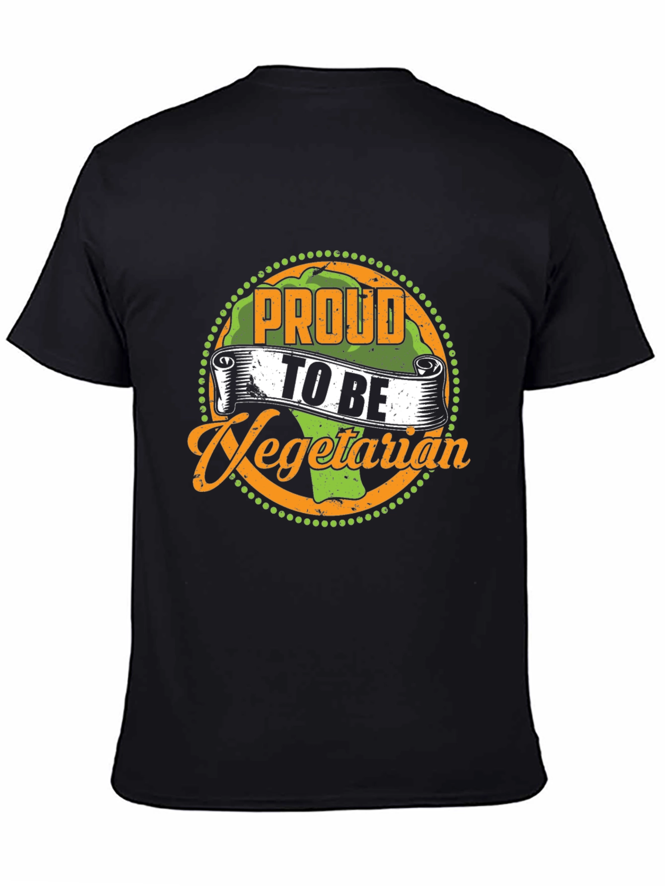 Black Proud to Be Vegetarian Graphic T-Shirt view 4