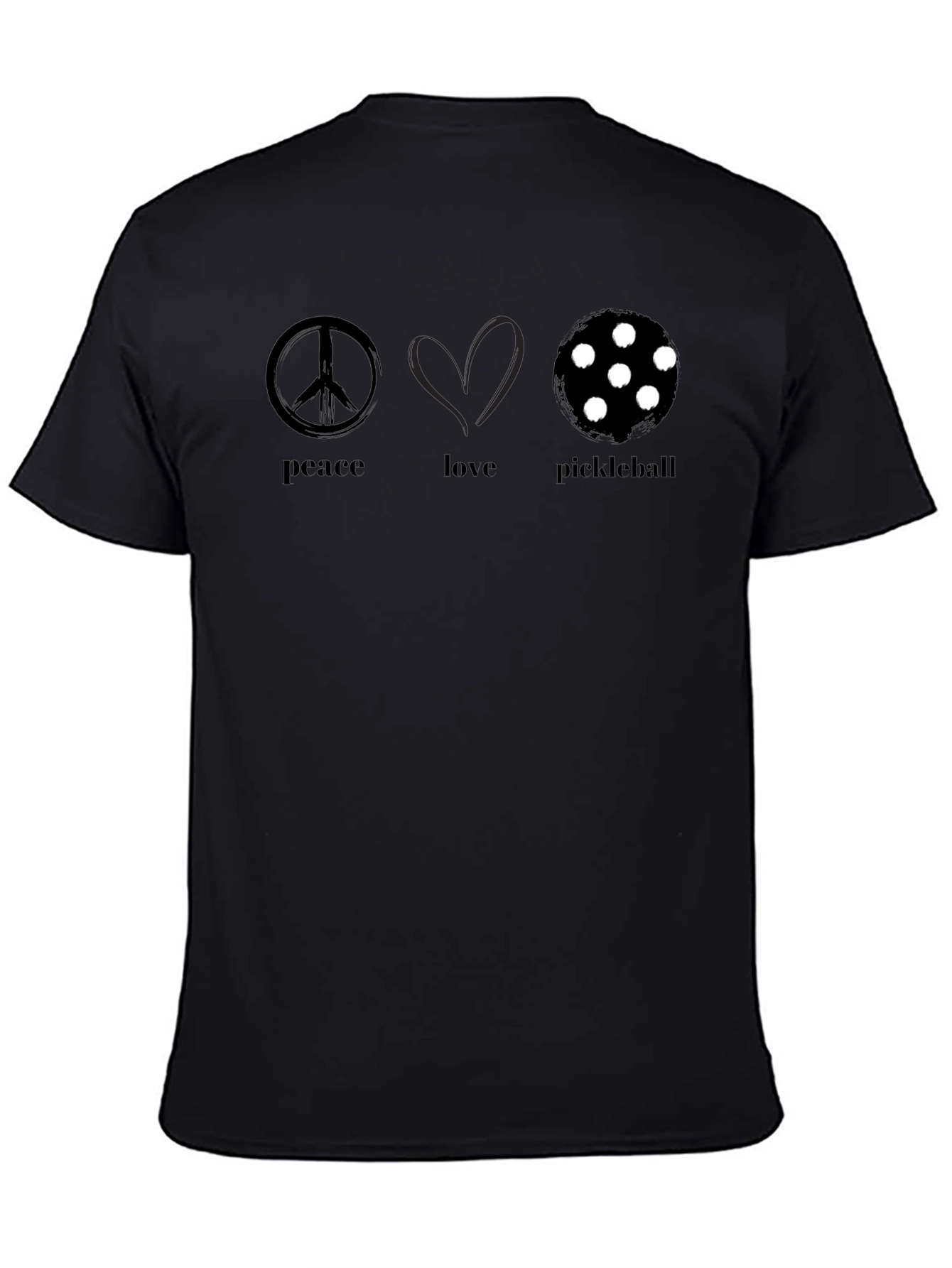 Black Peace Love Pickleball T-Shirt - Stylish & Comfortable view 4