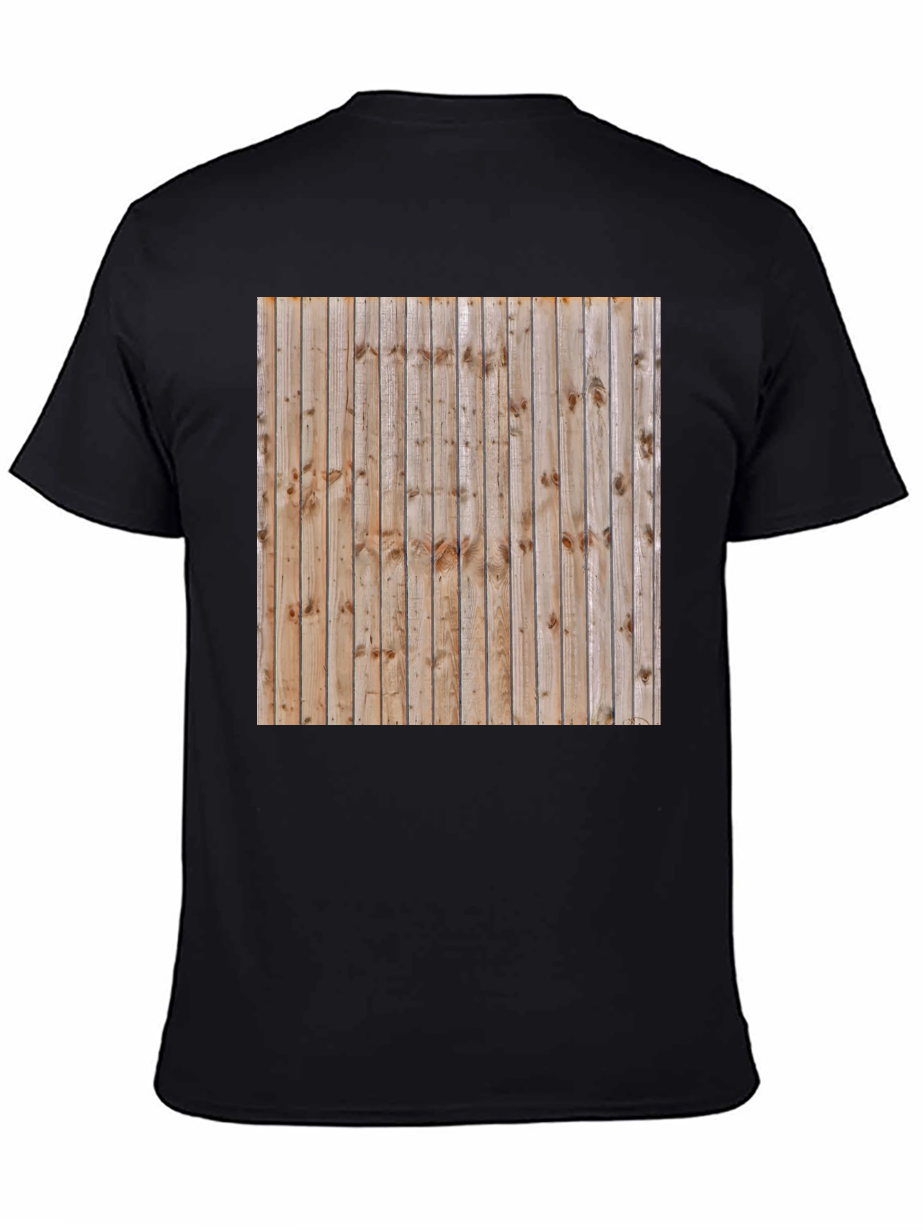 Black Wooden Pattern Graphic T-Shirt view 4