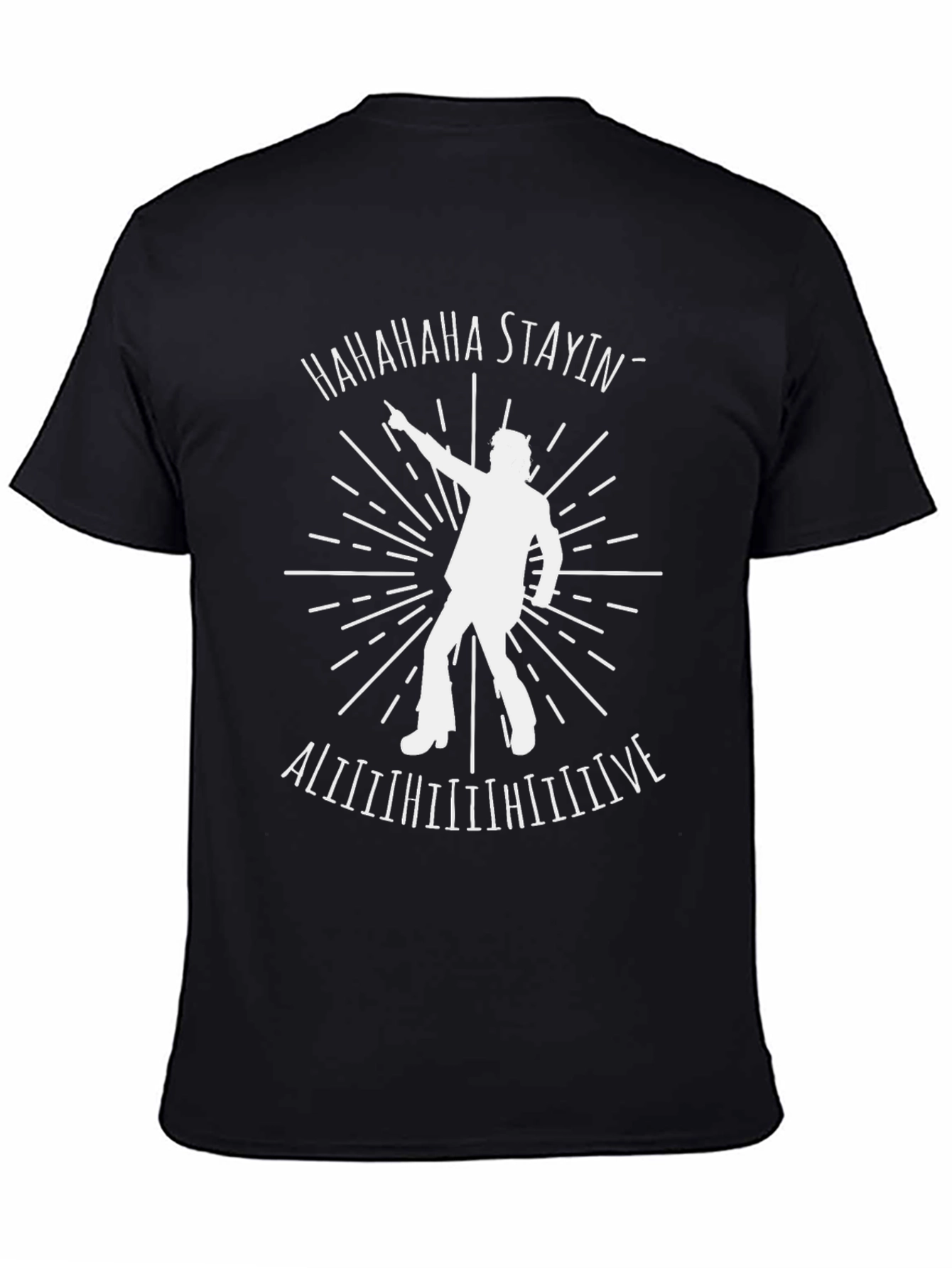 Black Staying Alive Graphic Tee view 4