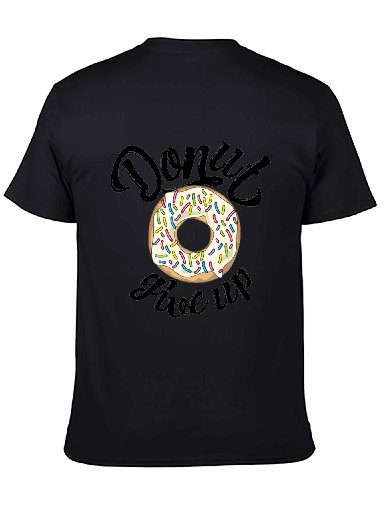 Black Donut Give Up Graphic Tee - Unisex T-Shirt view 4