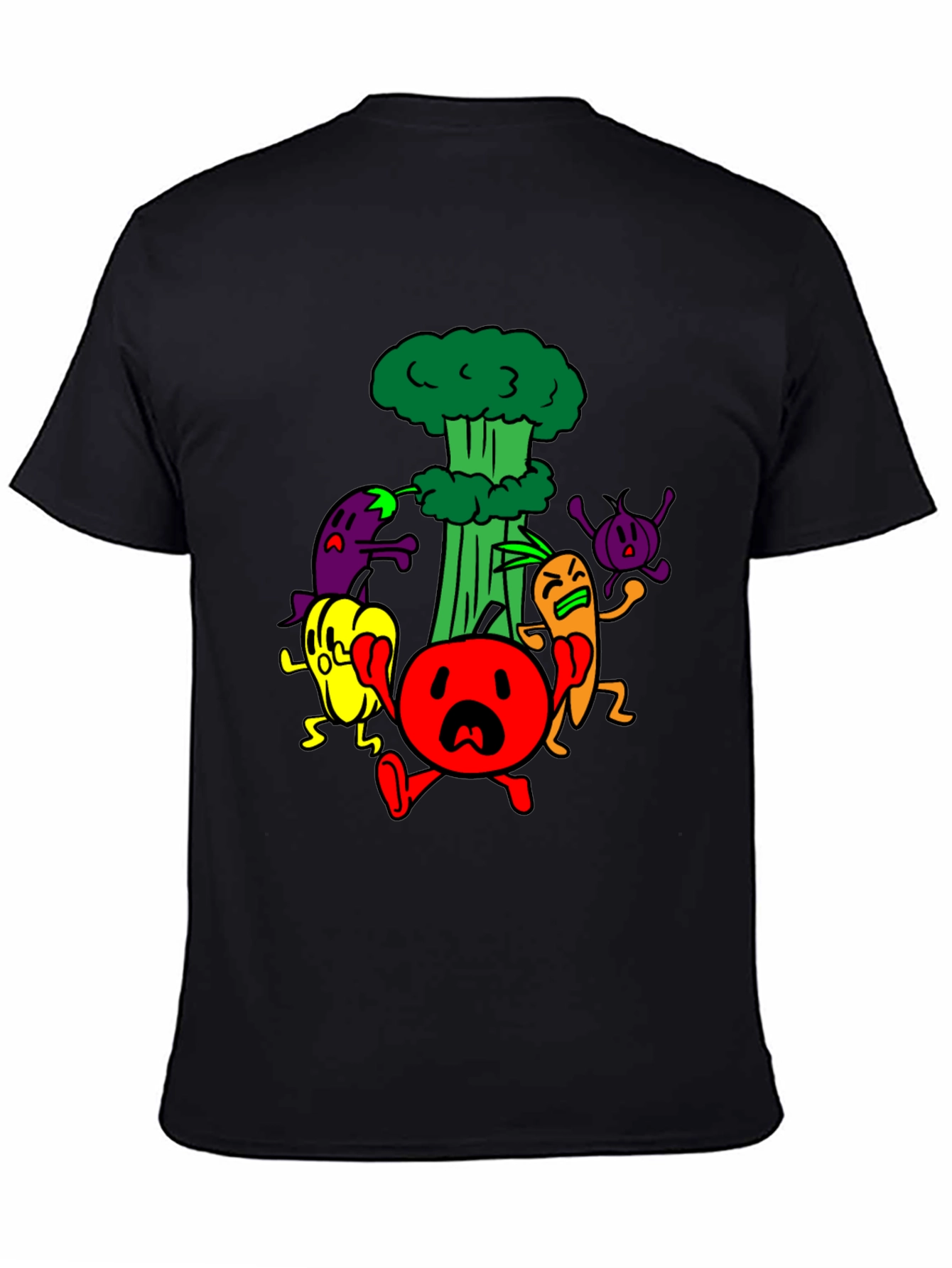 Cartoon Vegetable Panic T-Shirt - 4