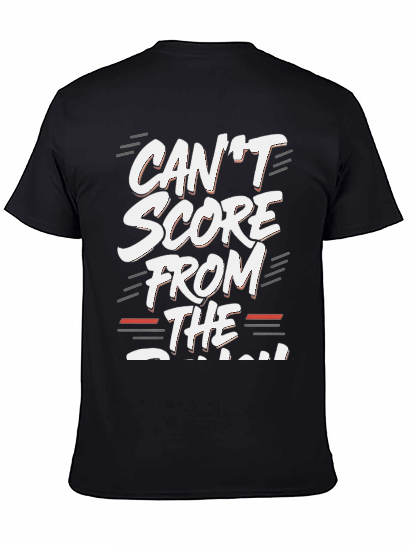 Black Funny Basketball T-Shirt - Can't Score From The Couch! view 4