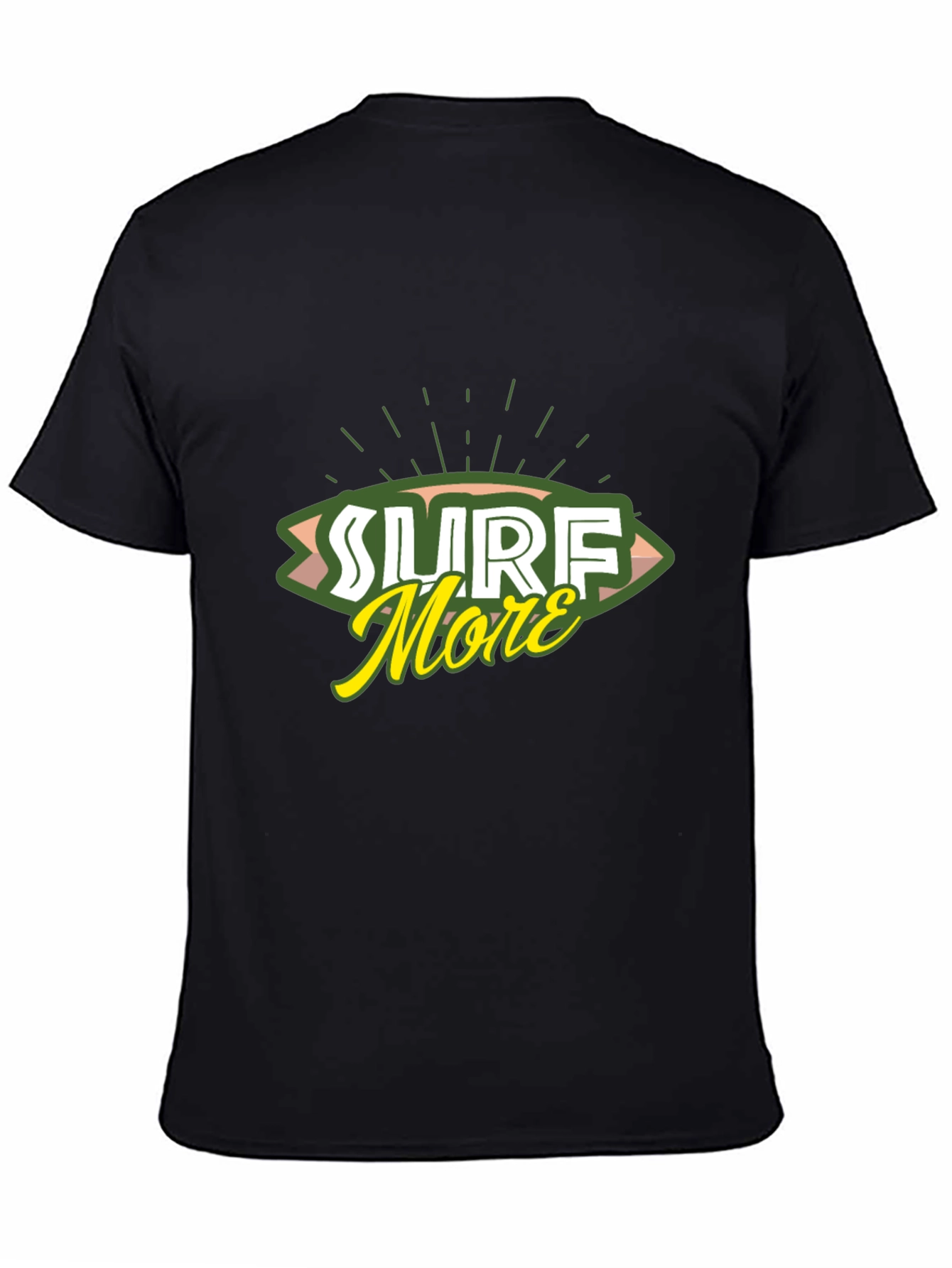 Black Surf More Graphic Tee - Black Cotton T-Shirt view 4
