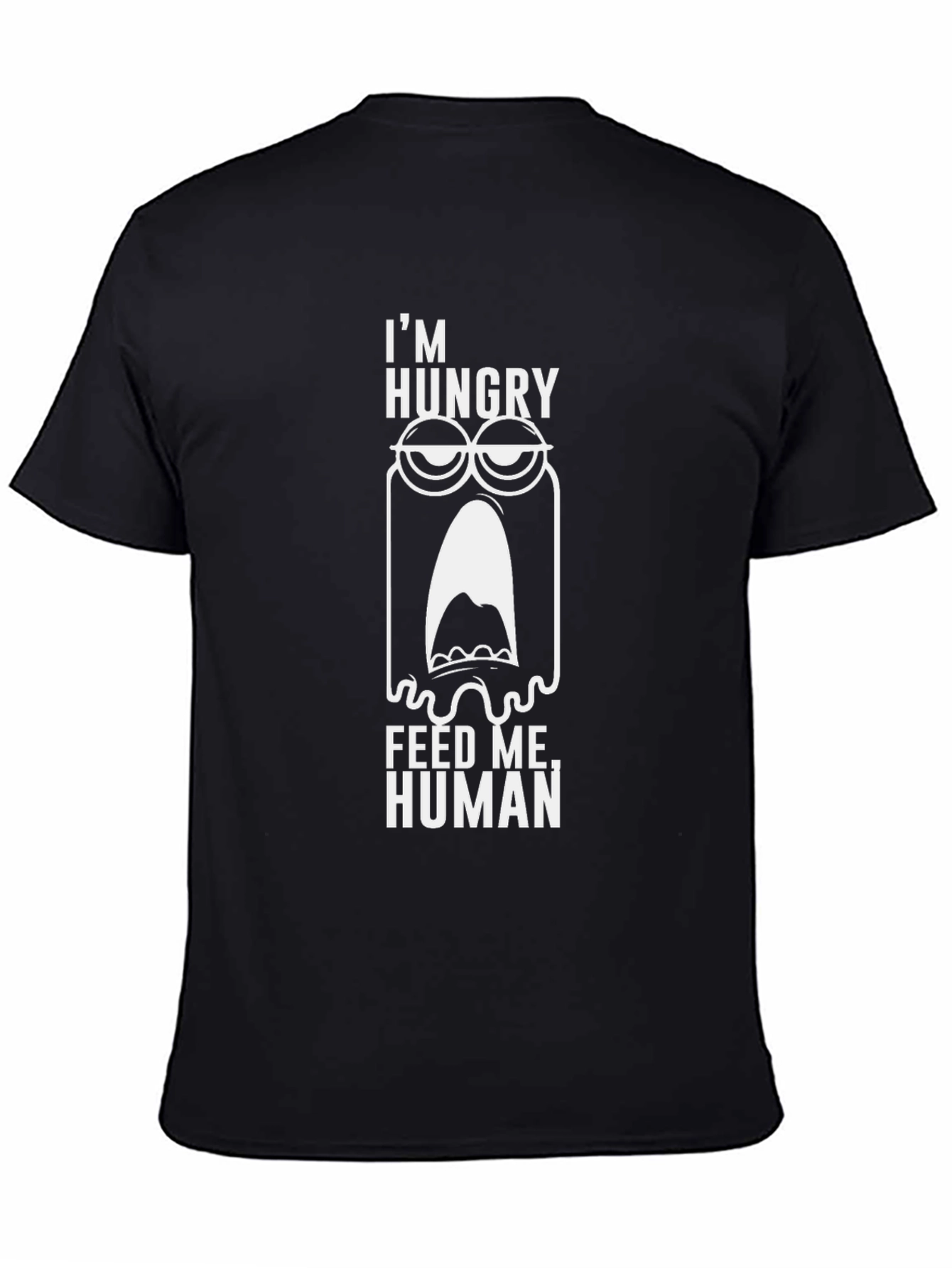 Black I'm Hungry Feed Me Human Graphic Tee view 4