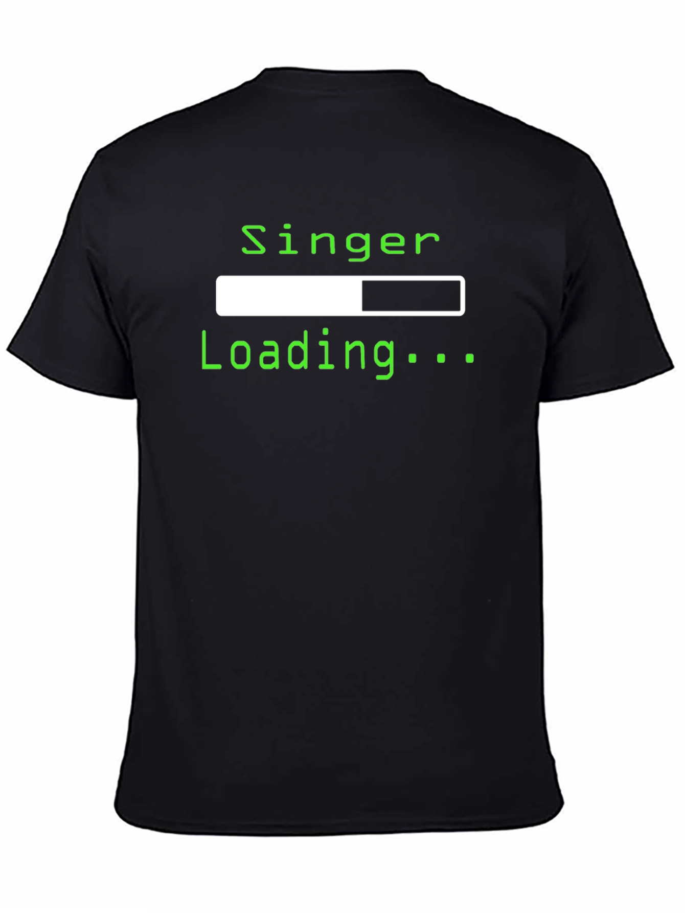 Black Singer Loading T-Shirt - Music Lover Tee view 4