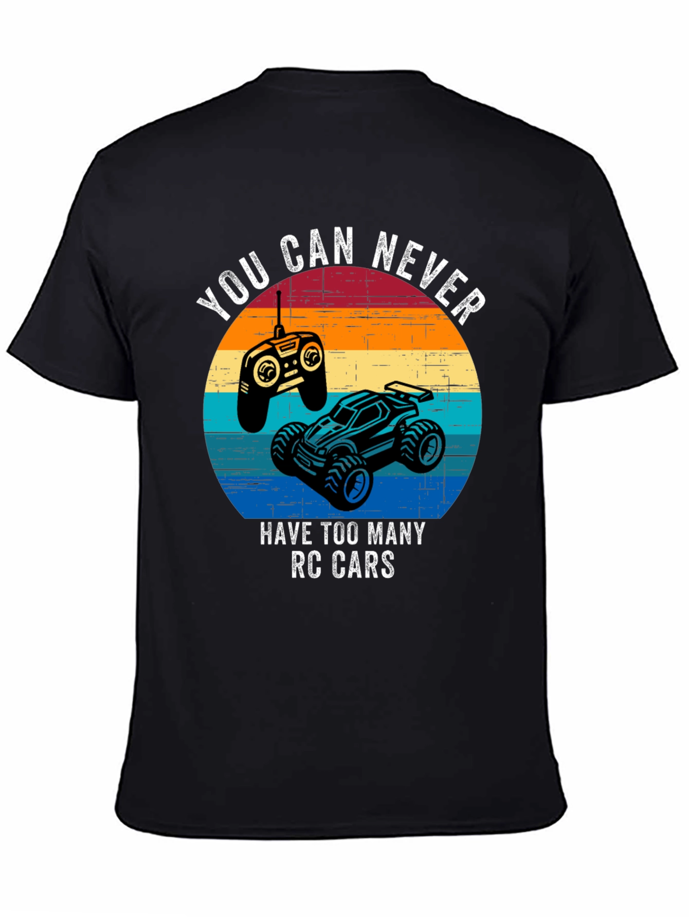 Black RC Cars T-Shirt - Never Too Many RC Cars view 4