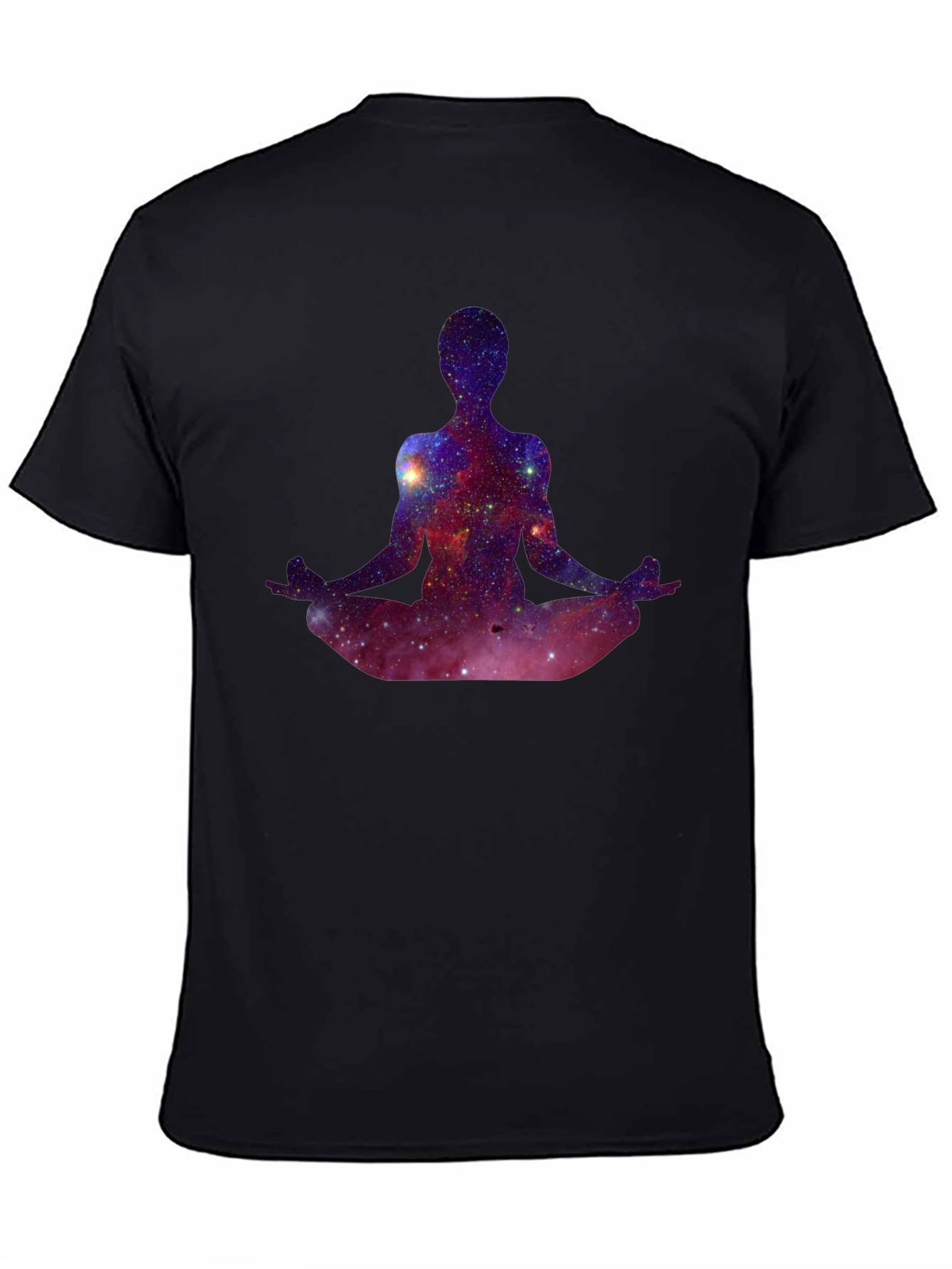 Black Cosmic Meditation T-Shirt - Galaxy Yoga Tee view 4