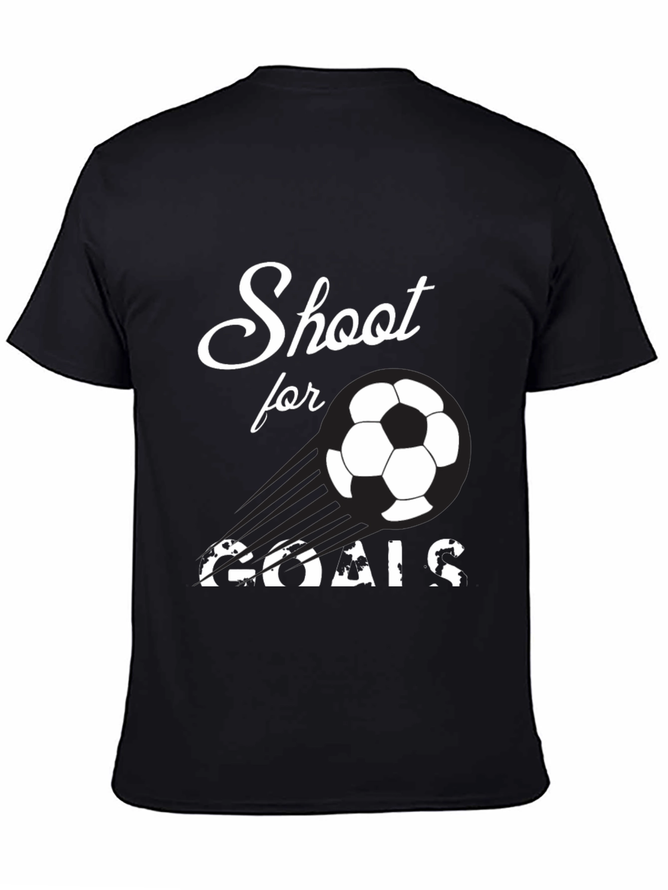 Black Shoot for Goals Soccer T-Shirt view 4