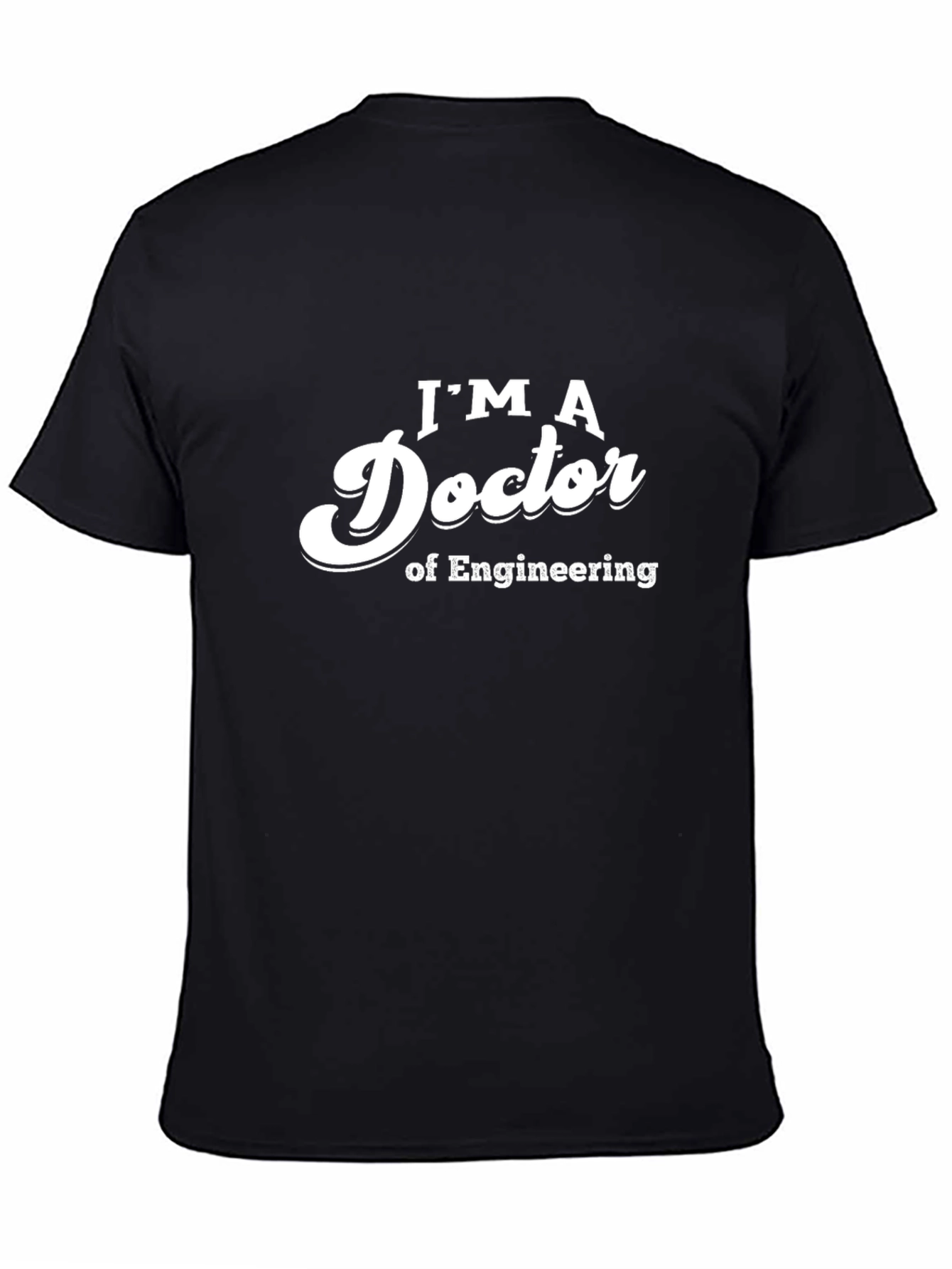 Black Doctor of Engineering Graphic Tee - Black view 4