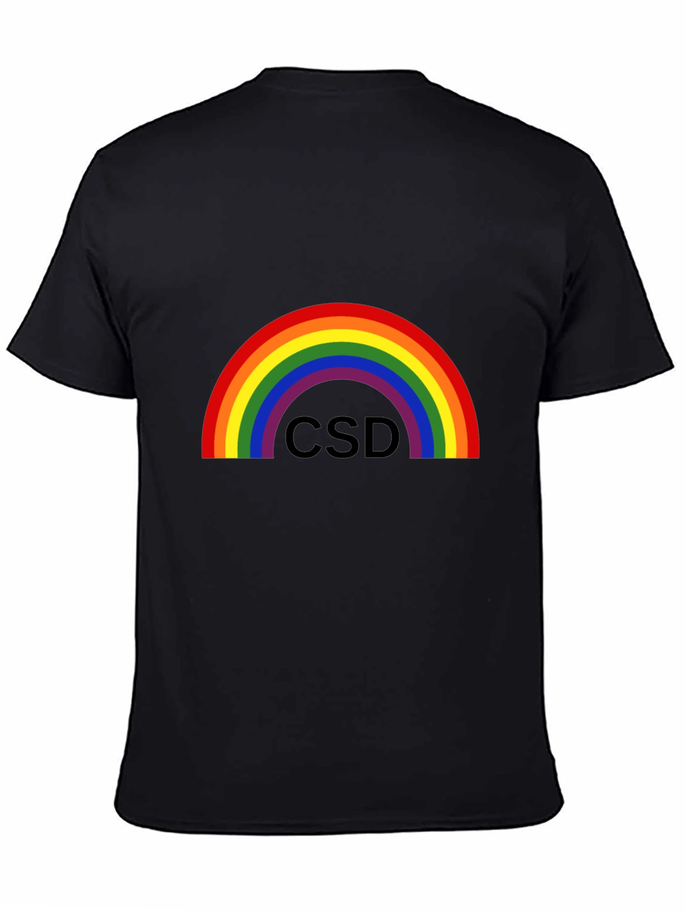 Black Rainbow CSD Pride T-Shirt - Black view 4