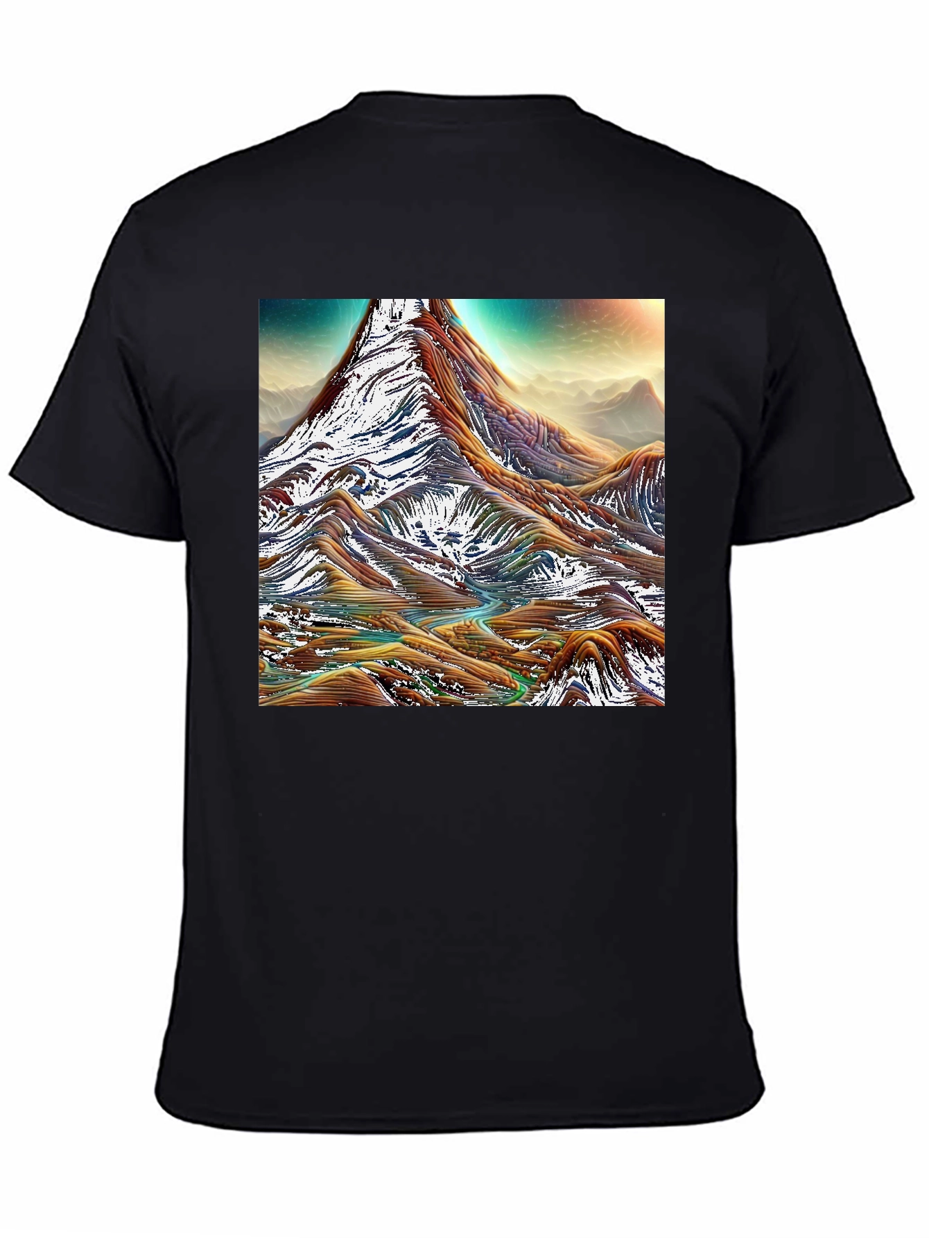 Black Mountain Range Graphic Tee - Black Cotton Comfort view 4