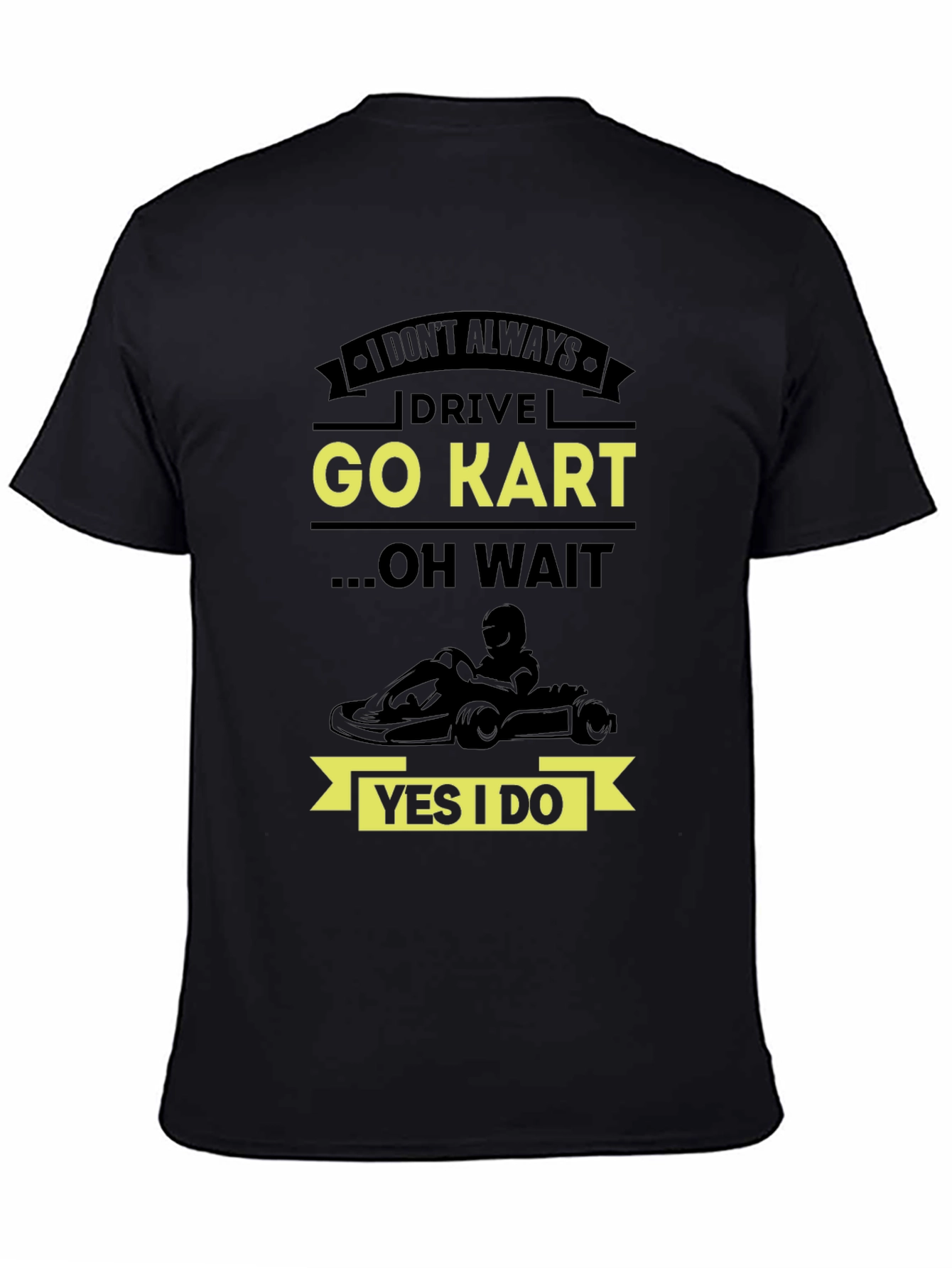 Black Go Kart T-Shirt - Drive Go Kart Graphic Tee view 4