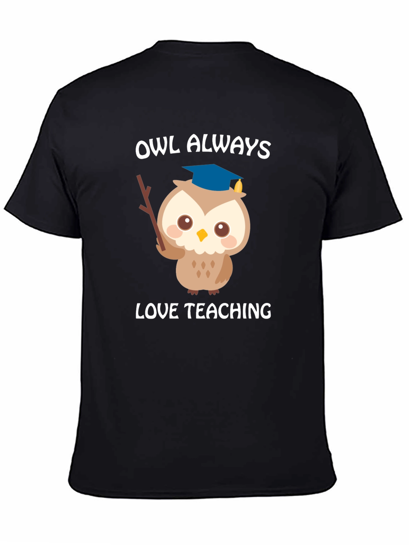 Black Owl Always Love Teaching T-Shirt view 4