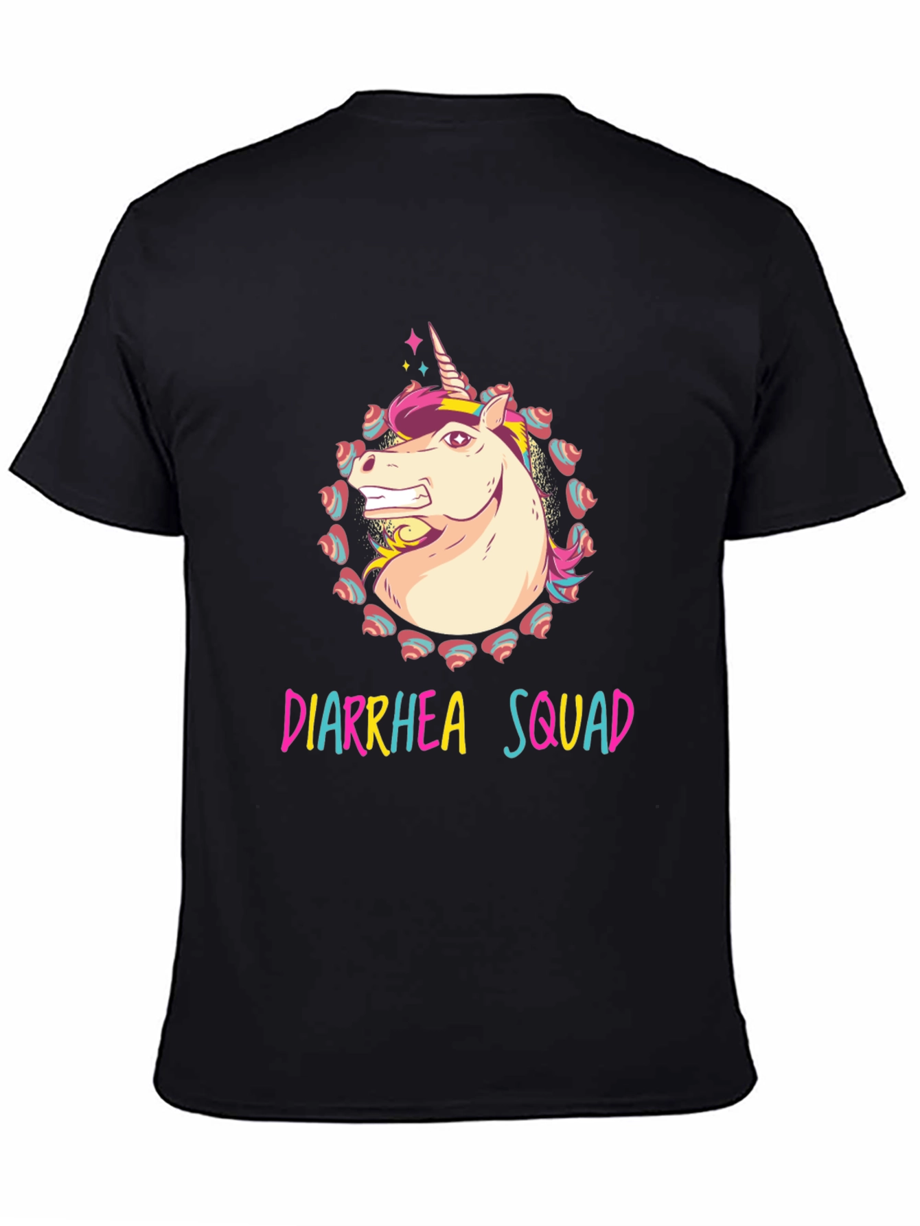 Black Diarrhea Squad Unicorn Graphic Tee view 4
