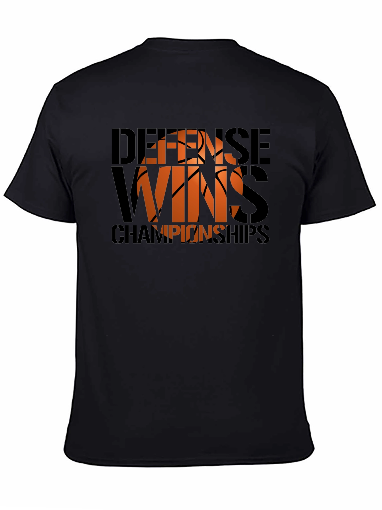 Black Defense Wins Championships Basketball Graphic Tee view 4