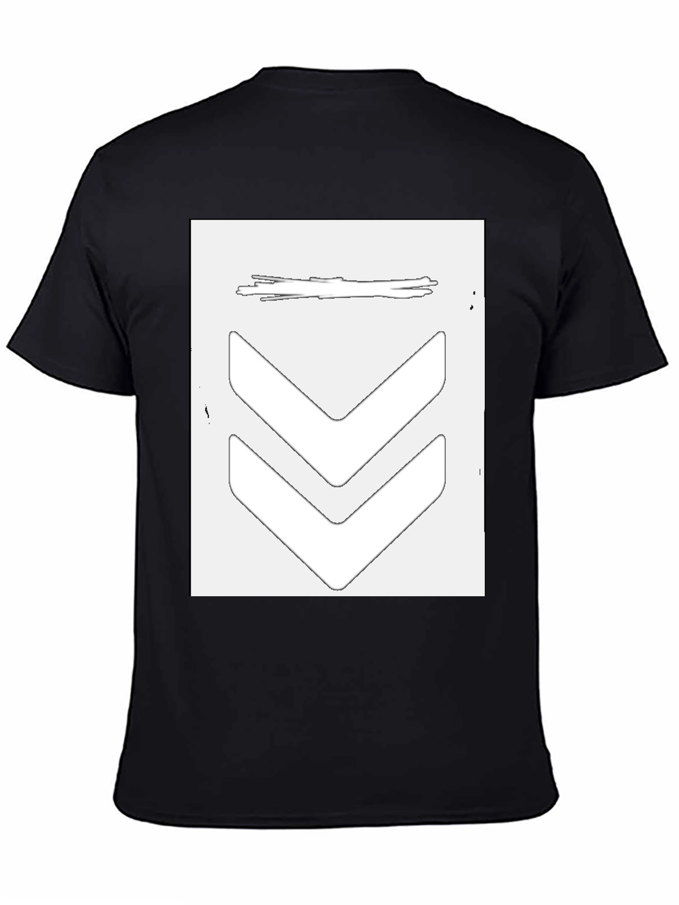 Black Stylish Black Graphic Tee - Arrow Design view 4