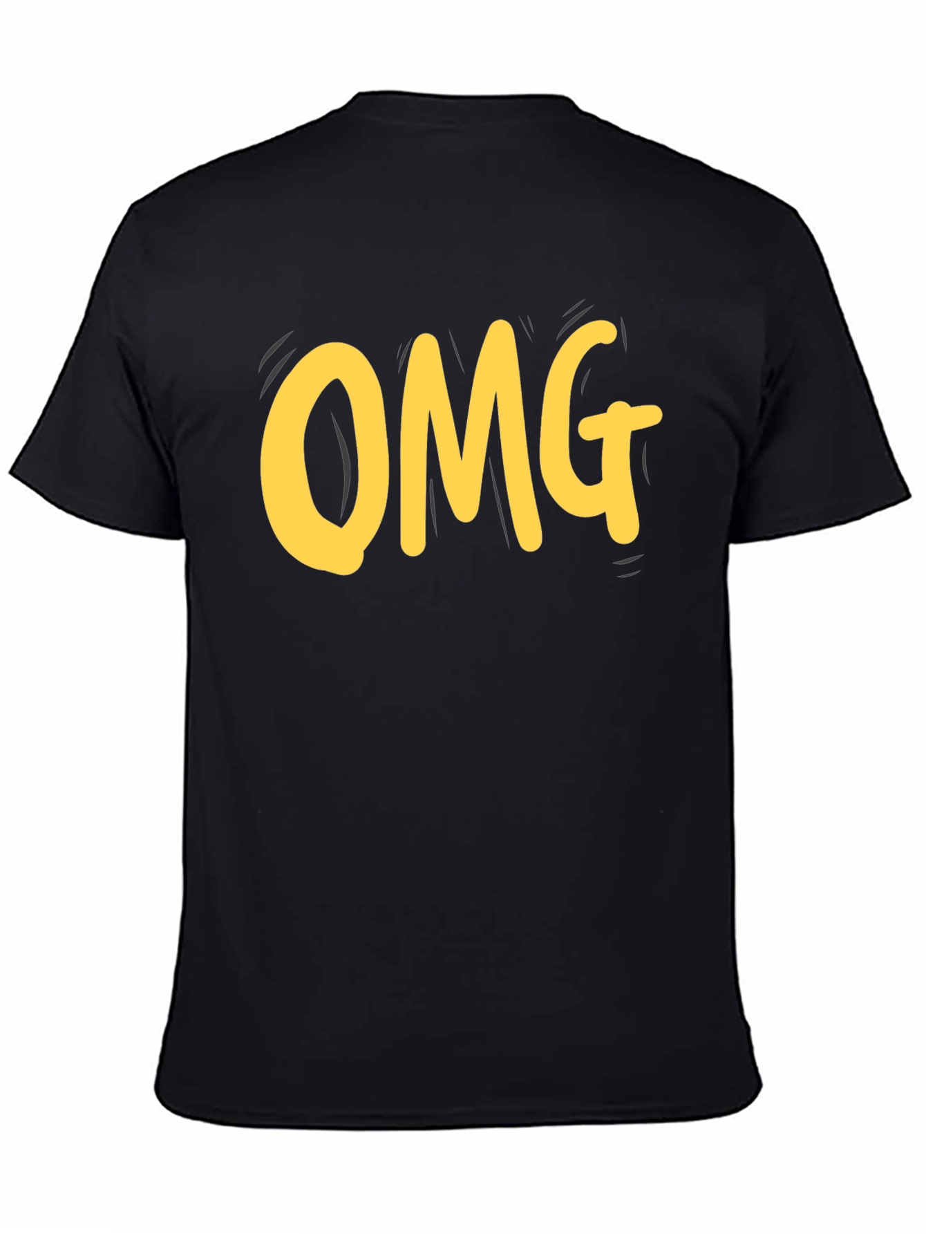 Black OMG T-Shirt - Classic Black Cotton Tee view 4
