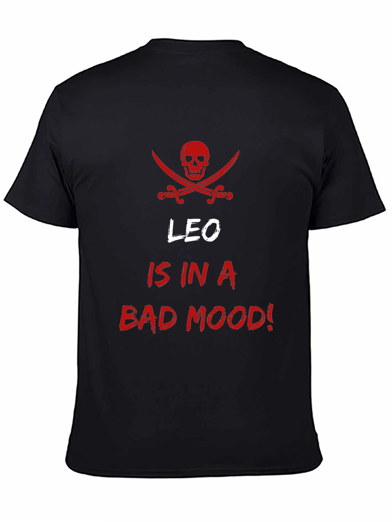 Black Leo Bad Mood Black T-Shirt view 4