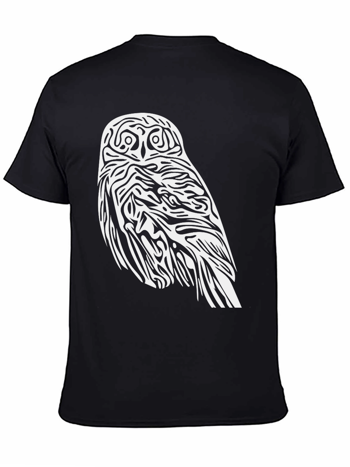 Black Owl Graphic Print Black T-Shirt view 4