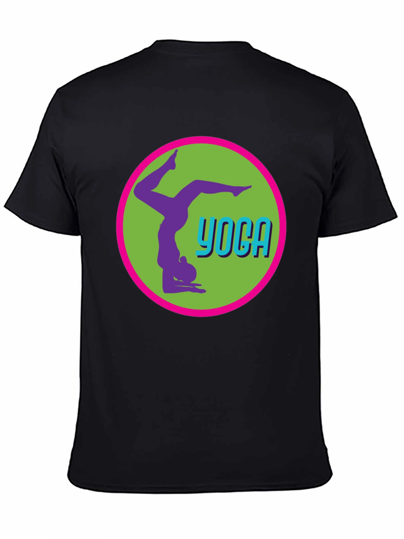 Black Yoga Pose Graphic Tee - Black Casual T-Shirt view 4