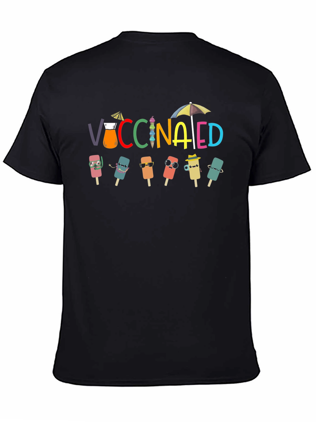 Black Vaccinated Popsicle Summer T-Shirt view 4