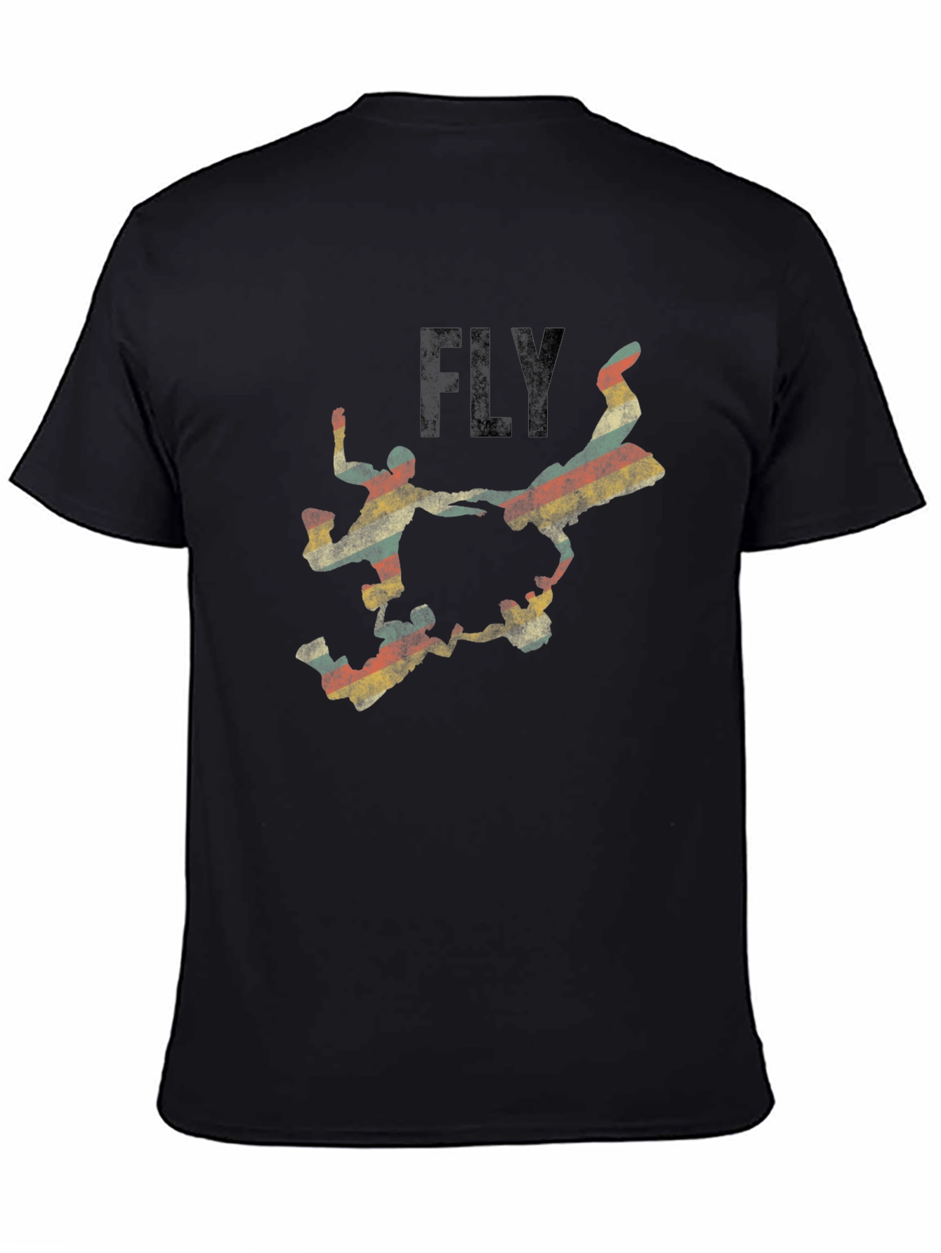 Black Vintage Skydive Graphic Black T-Shirt view 4