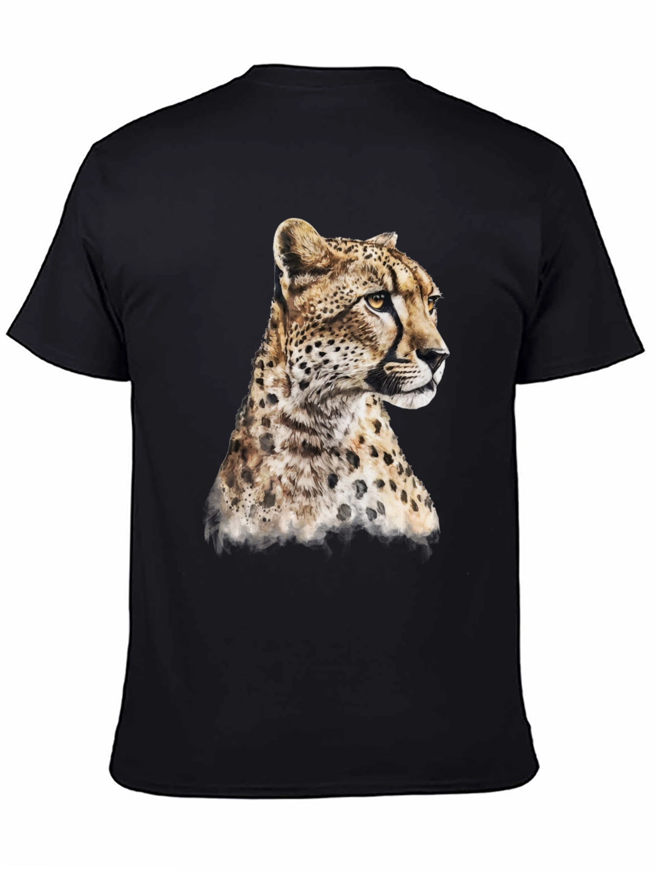 Black Cheetah Print Black T-Shirt view 4