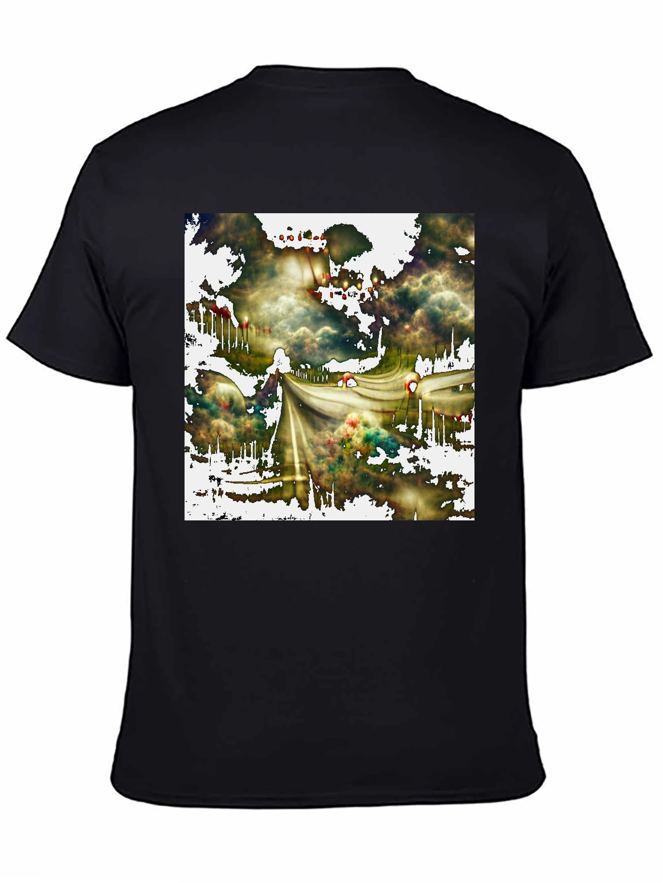 Black Abstract Road T-Shirt - Unique Graphic Tee view 4