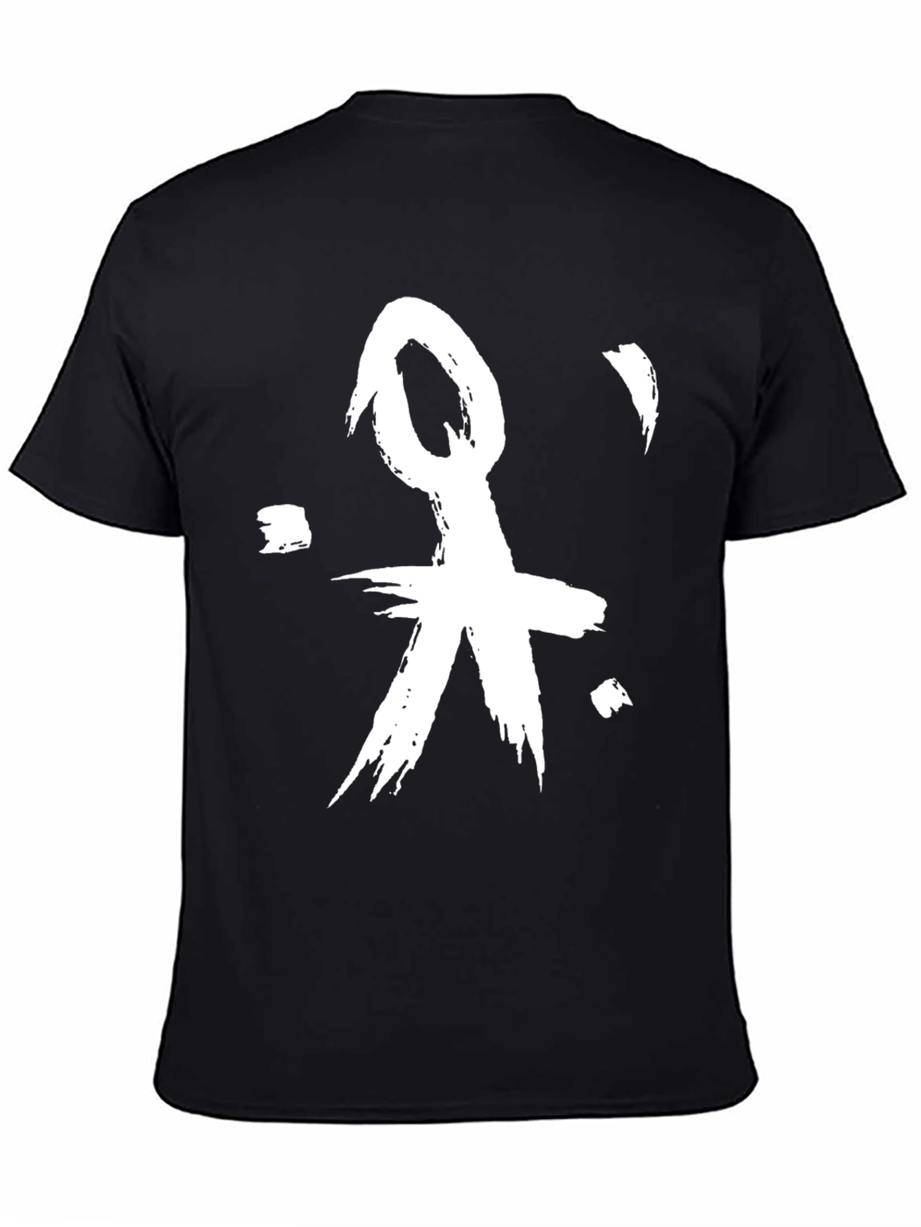 Black Abstract Graphic Print Black Crew Neck T-Shirt view 4