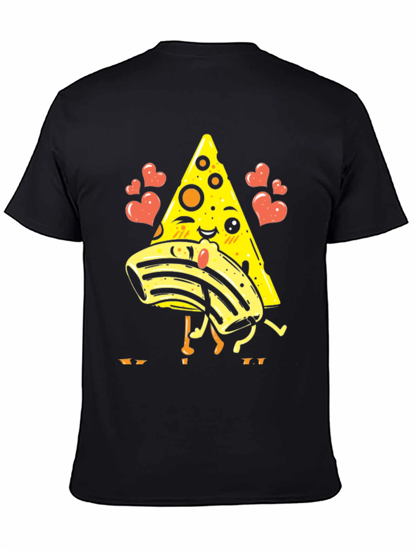 Black Pizza and Pasta Lovers T-Shirt view 4