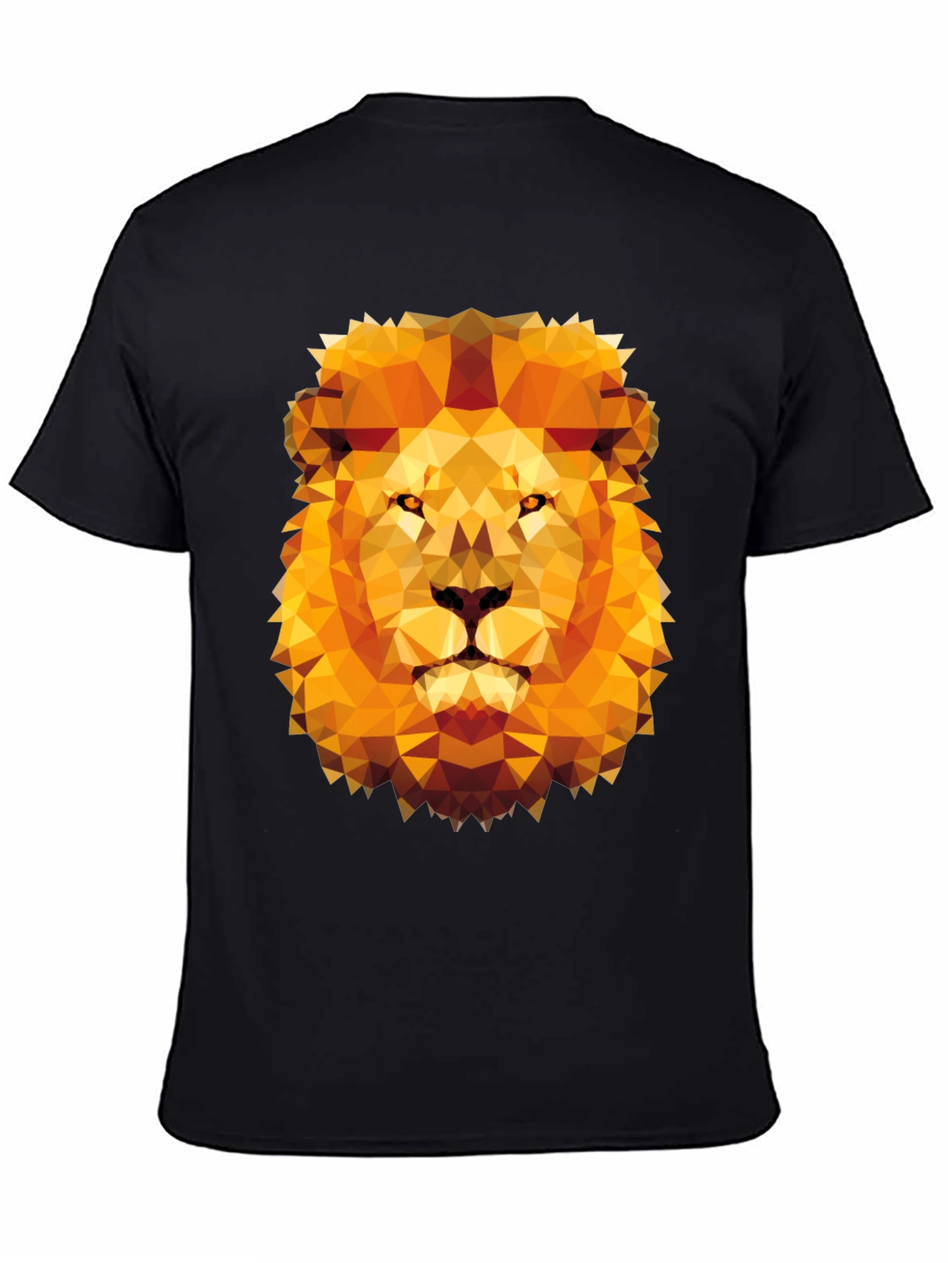 Black Geometric Lion Graphic Tee - Modern Style view 4