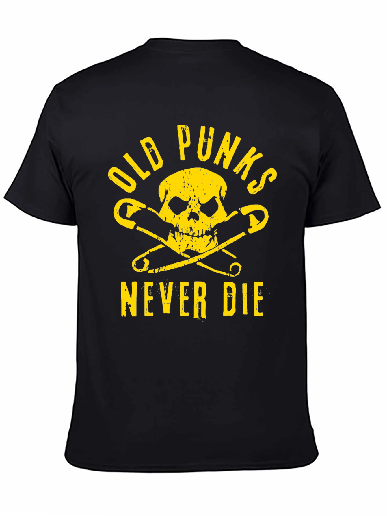 Black Old Punks Never Die T-Shirt view 4
