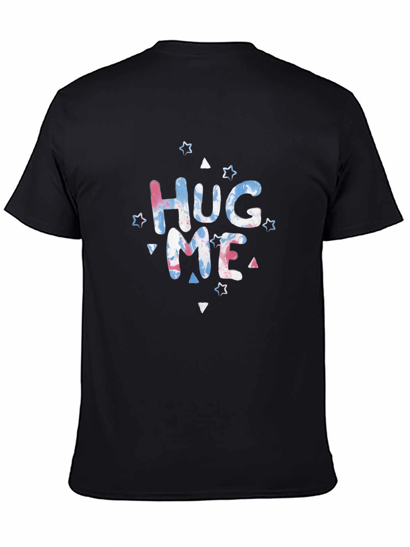 Black Hug Me Graphic T-Shirt - Unisex Casual Tee view 4
