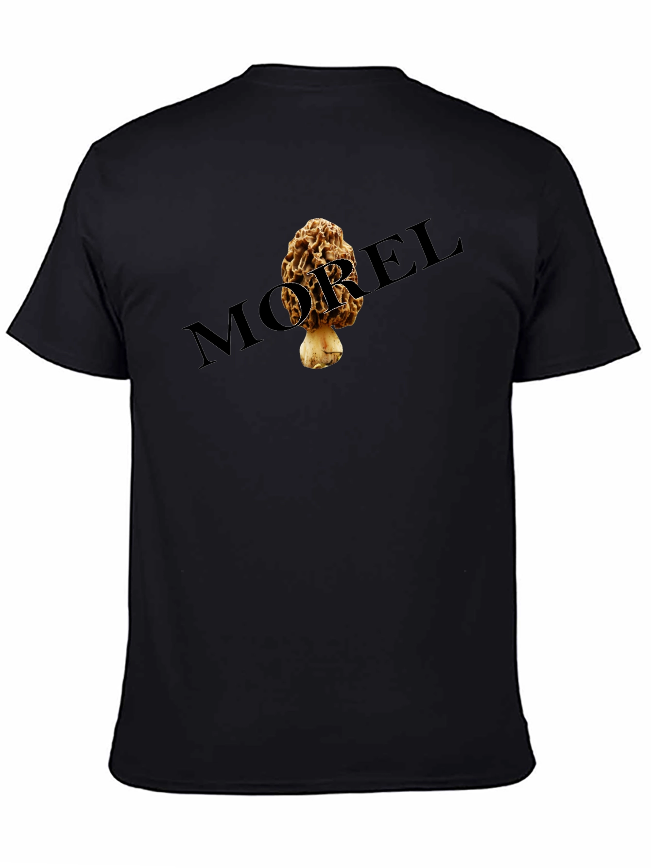 Black Morel Mushroom Graphic Tee - Black Unisex T-Shirt view 4