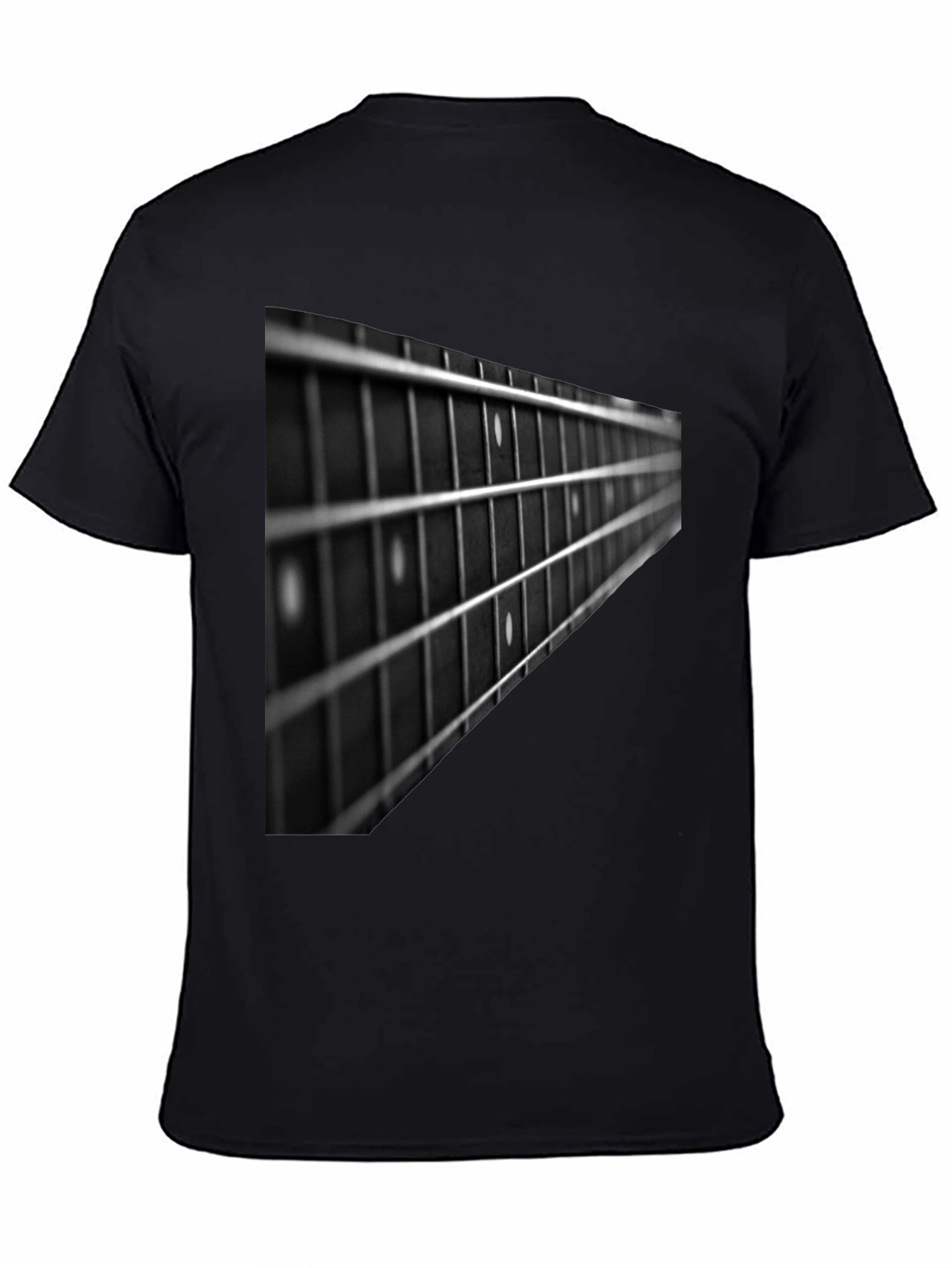 Black Guitar Fretboard Graphic Tee - Black view 4