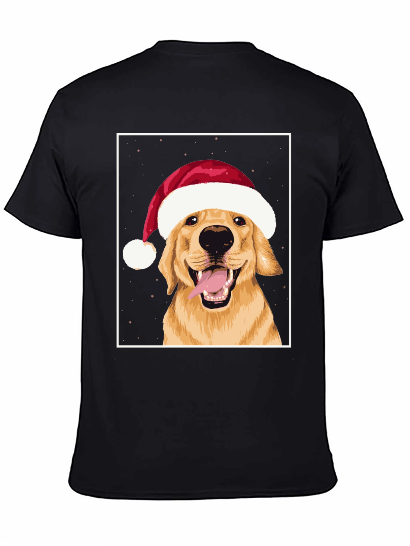 Black Dog in Santa Hat Graphic Tee - Holiday Cheer! view 4