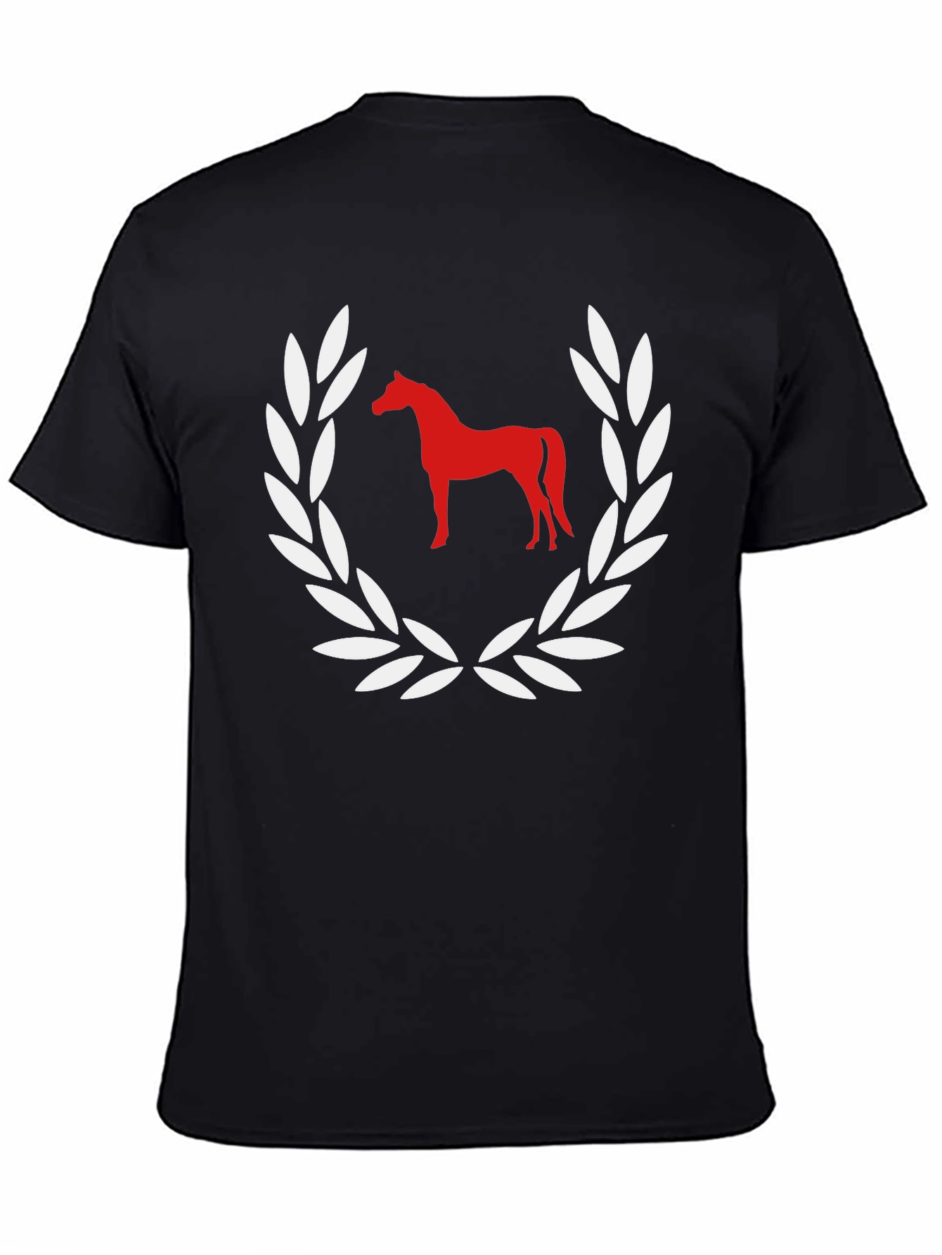 Black Horse Laurel Wreath Graphic Tee - Stylish Casual Shirt view 4