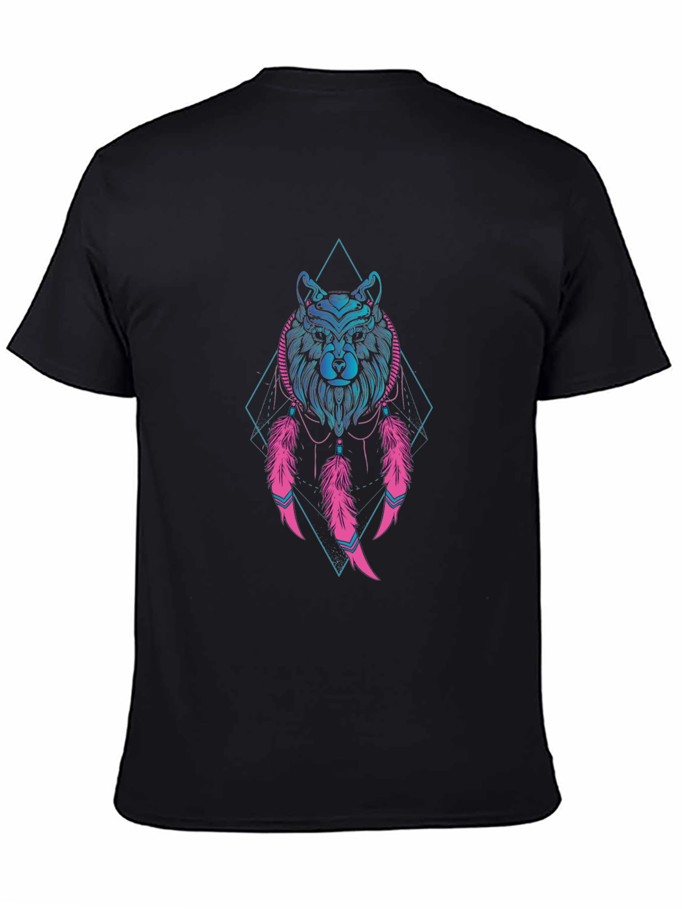Black Bear Dreamcatcher Graphic Tee - Black Cotton T-Shirt view 4