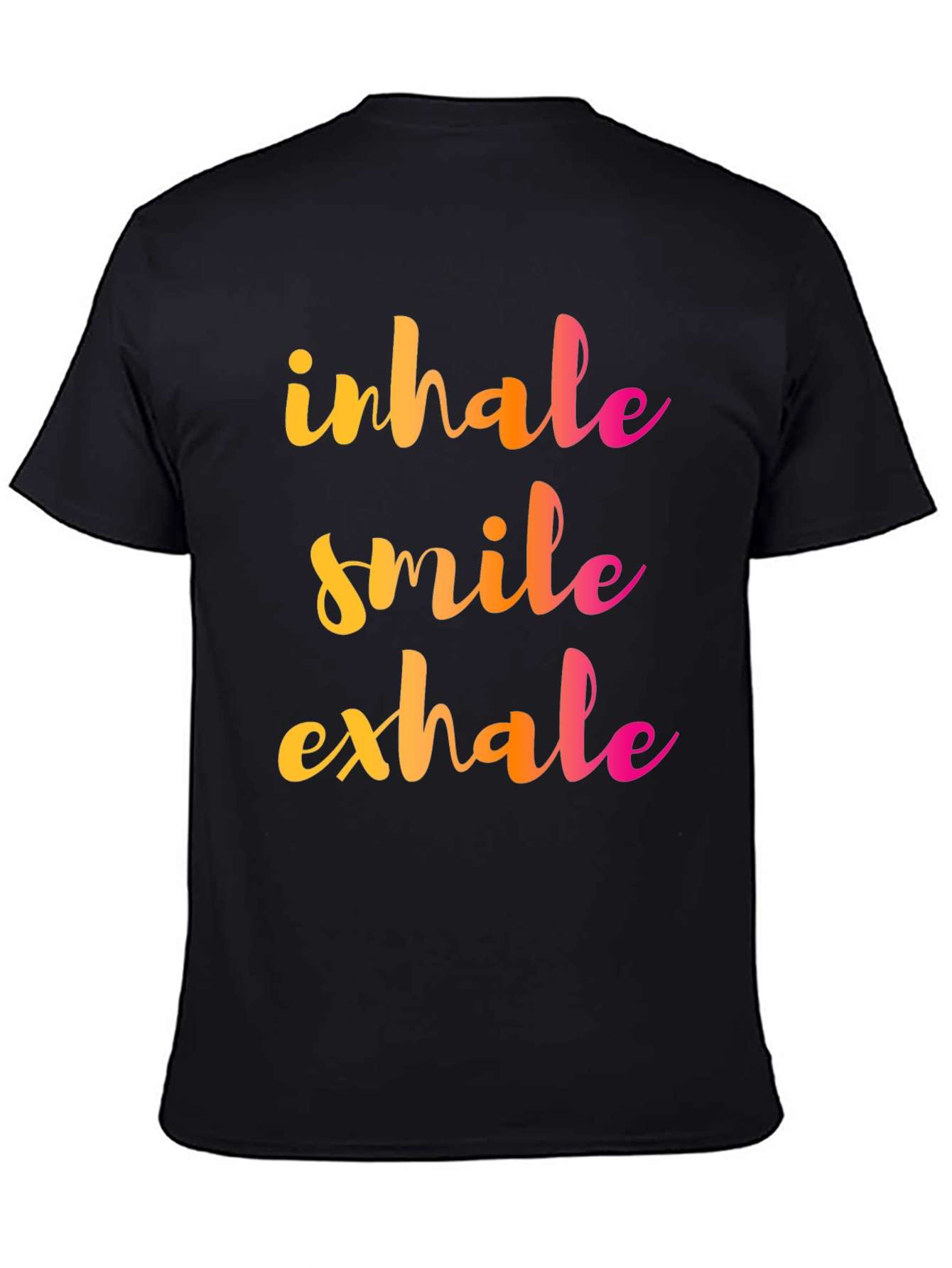 Black Inhale Smile Exhale Graphic Tee - Positive Vibes Shirt view 4