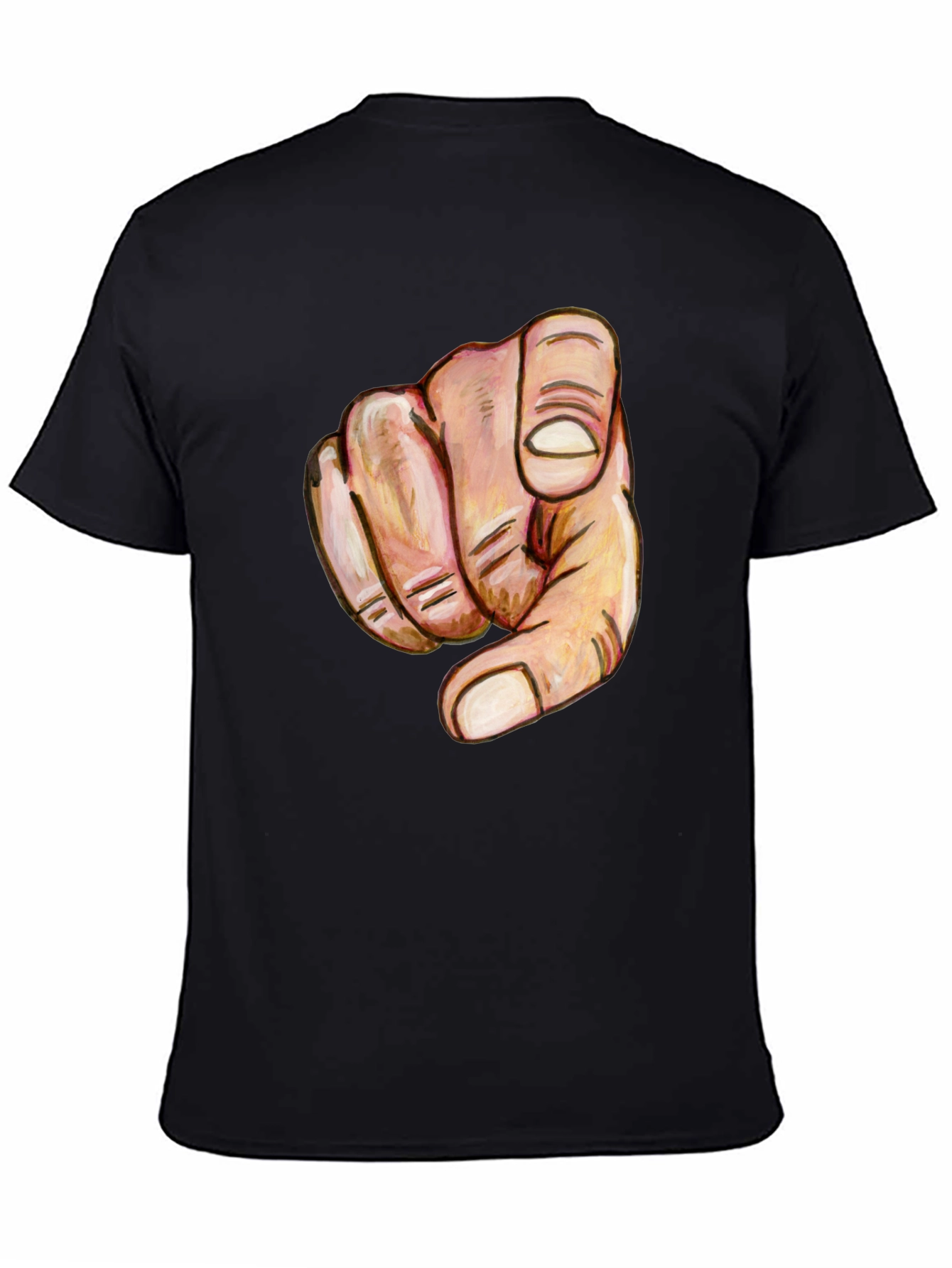 Black Pointing Finger Graphic Tee - Bold Statement Shirt view 4