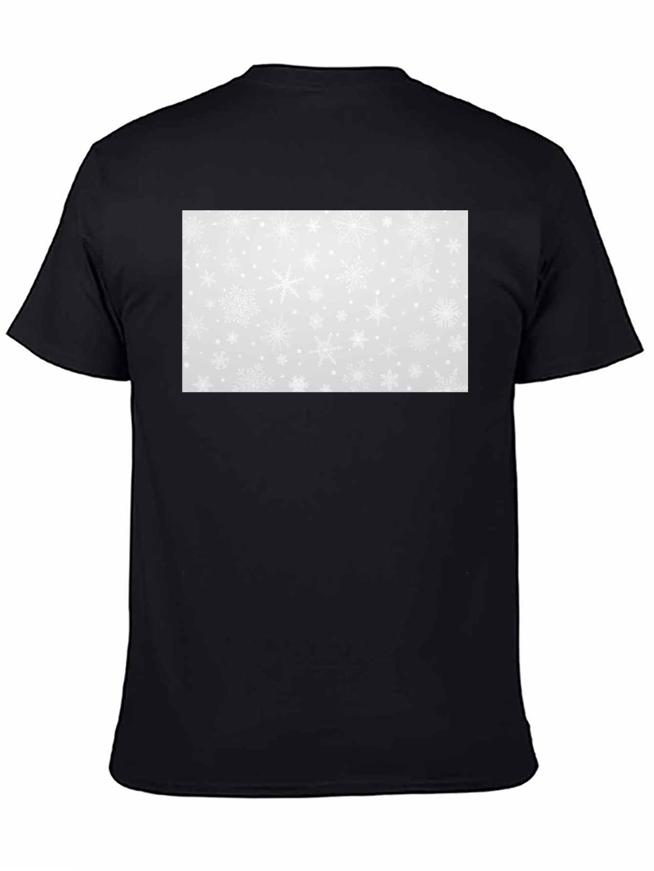 Black Snowflake Pattern Black T-Shirt view 4