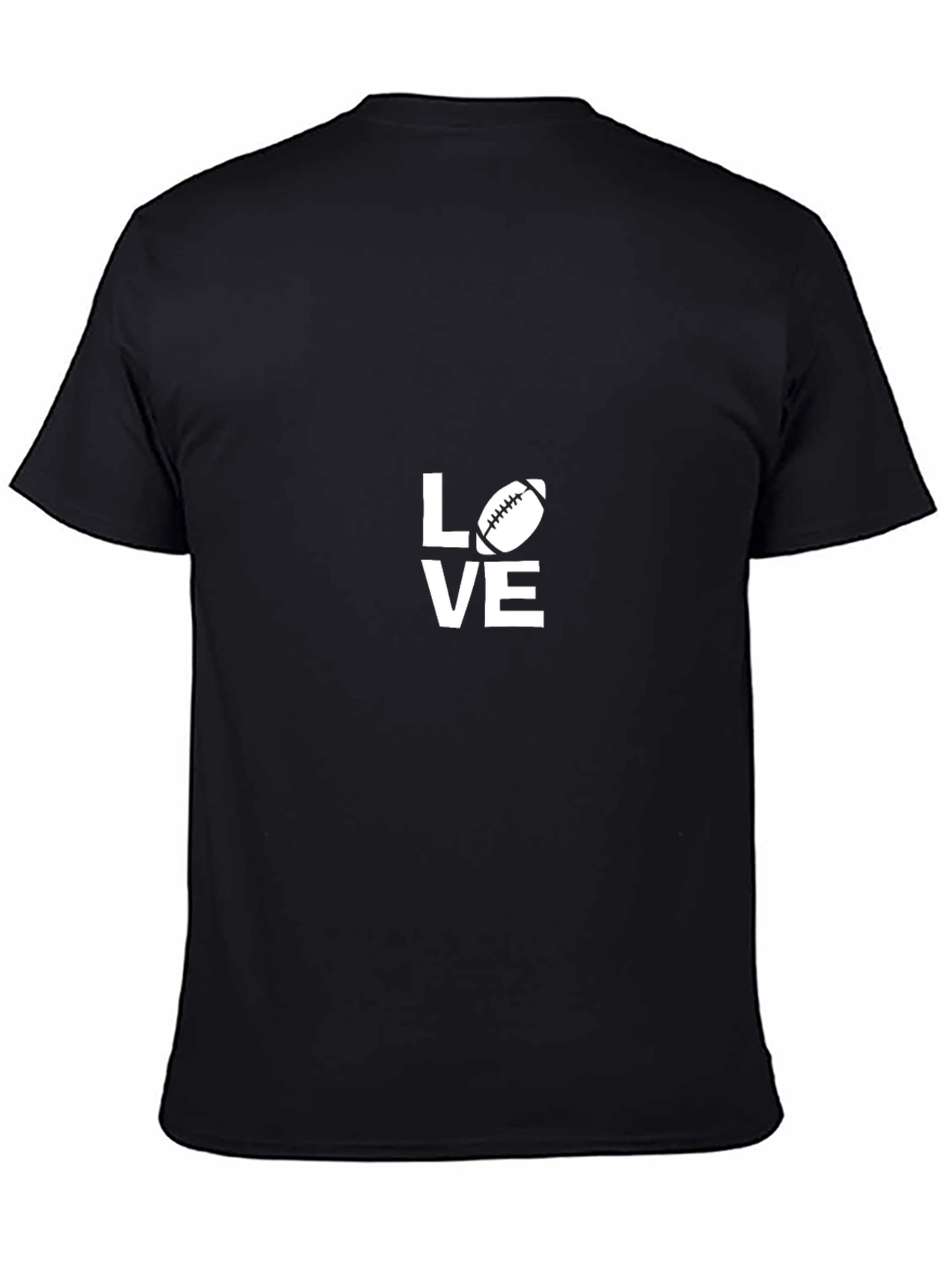Black Love Football T-Shirt - Black Tee view 4