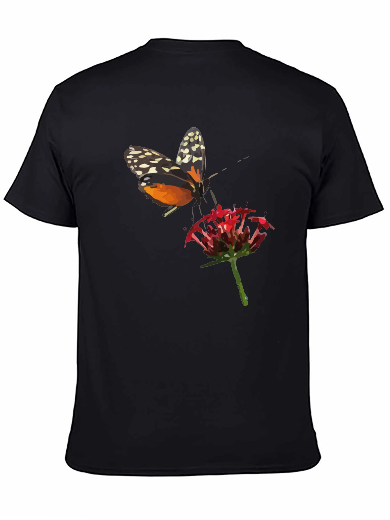 Black Butterfly Graphic T-Shirt - Stylish Men's Black Tee view 4